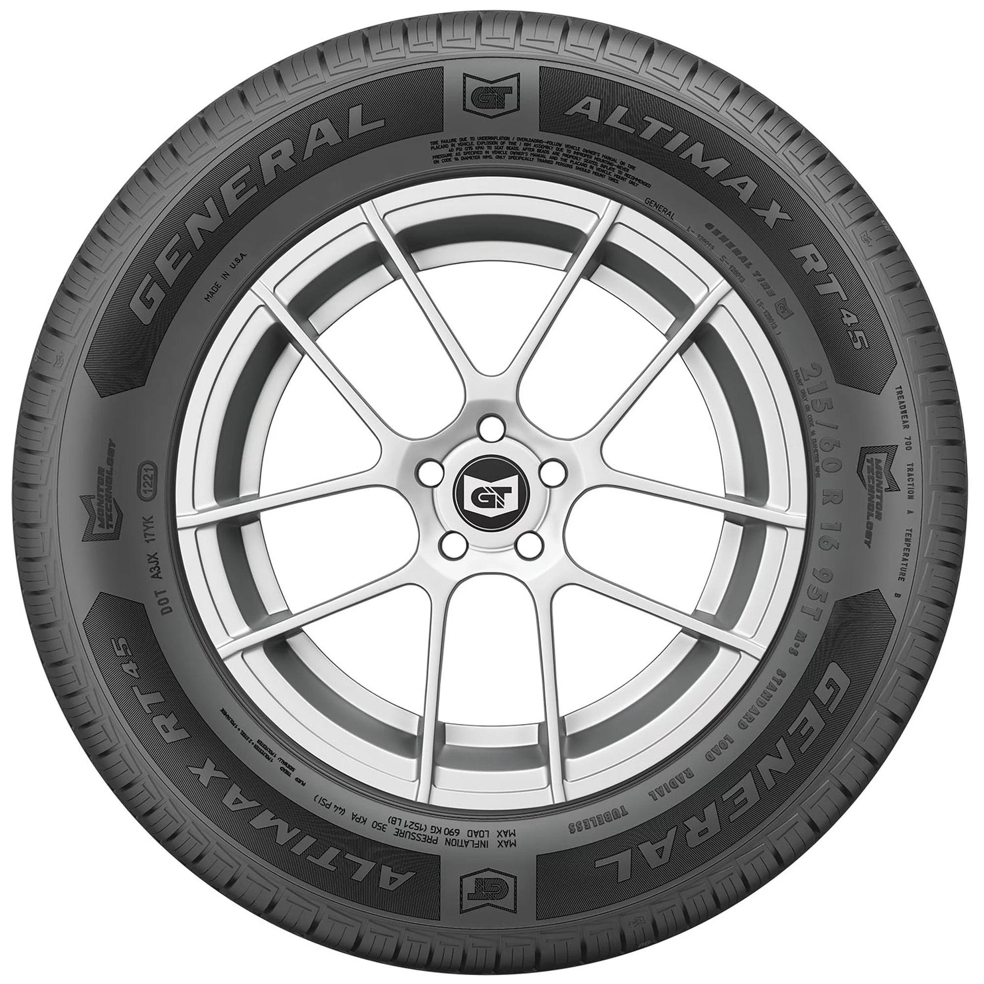 195/55R16 General Altimax RT45 All Season 87V Passenger Tire - Gun Hill Tire House (WTW - WHOLESALE TIRES & WHEELS)