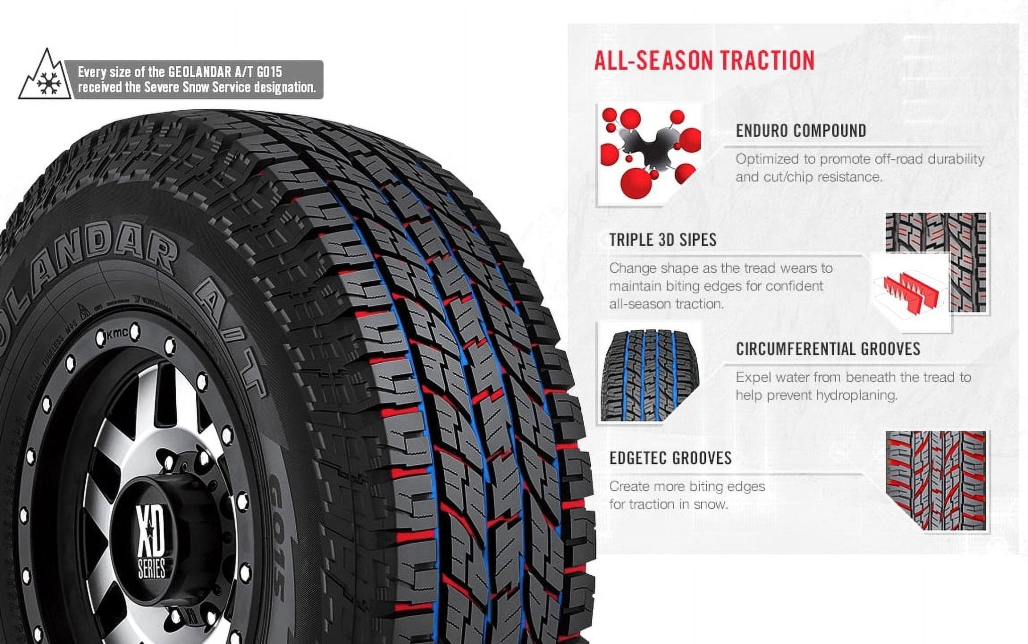 LT275/70R18/10 Yokohama Geolandar A/T G015 125S OWL All Weather Tire - Gun Hill Tire House (WTW - WHOLESALE TIRES & WHEELS)