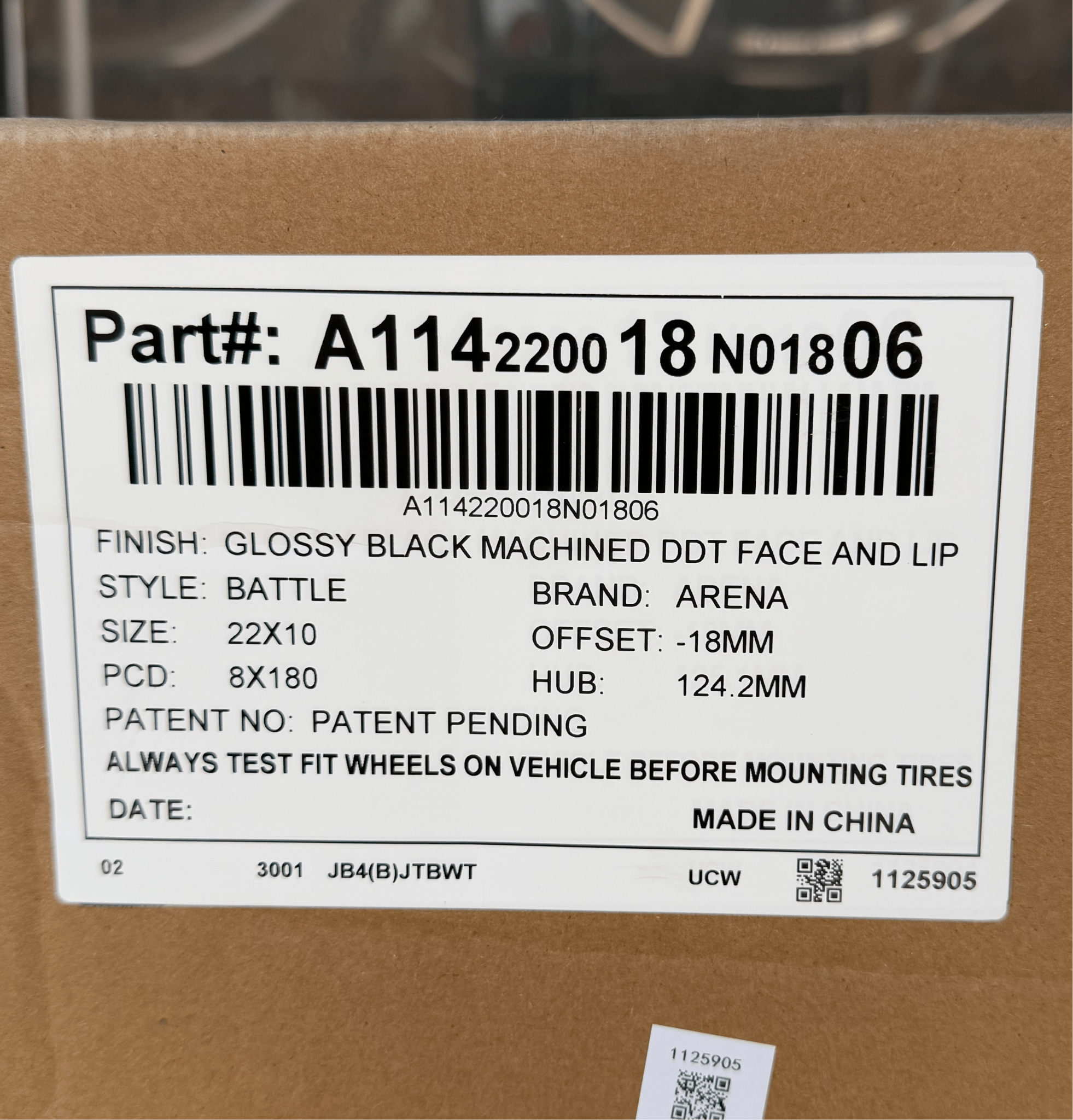 A114 ARENA BATTLE 22x10 8x180 GLOSS BLACK MACHINED DDT FACE AND LIP - Gun Hill Tire House (WTW - WHOLESALE TIRES & WHEELS)