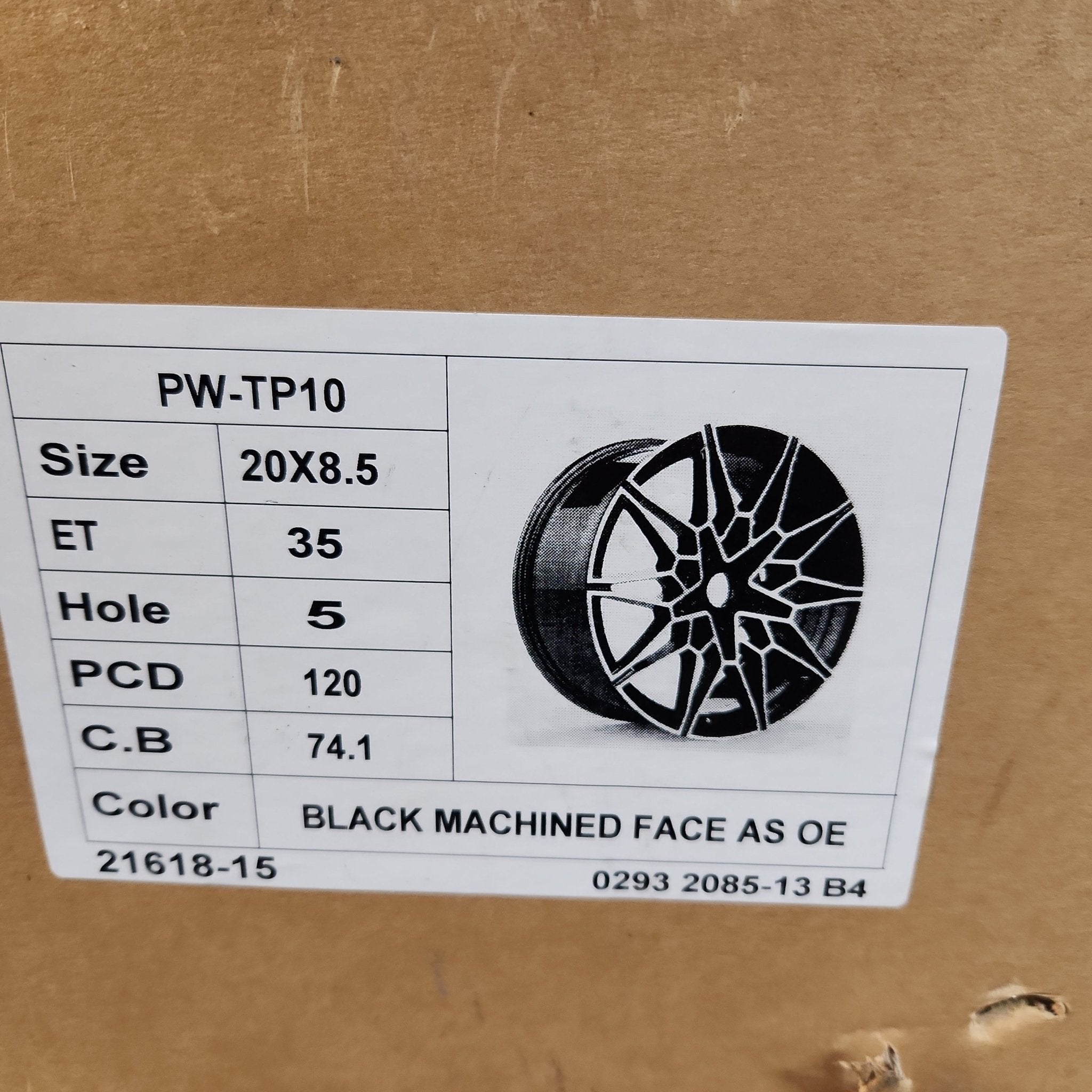 PW - TP10 WHEELS 20x8.5 5x120 BLACK MACHINE FACE - Gun Hill Tire House (WTW - WHOLESALE TIRES & WHEELS)