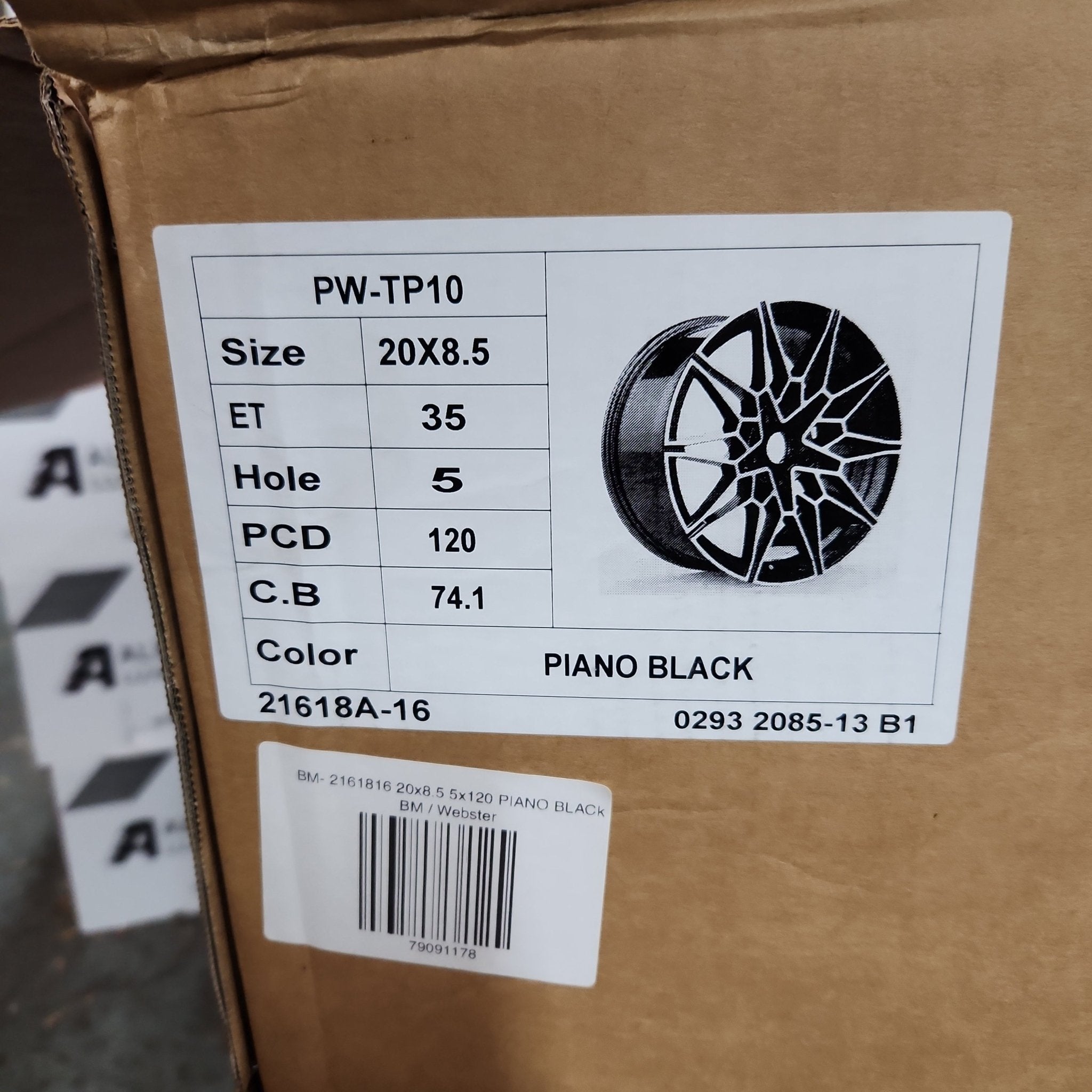 PW - TP10 WHEELS 20x8.5 5x120 PIANO BLACK - Gun Hill Tire House (WTW - WHOLESALE TIRES & WHEELS)