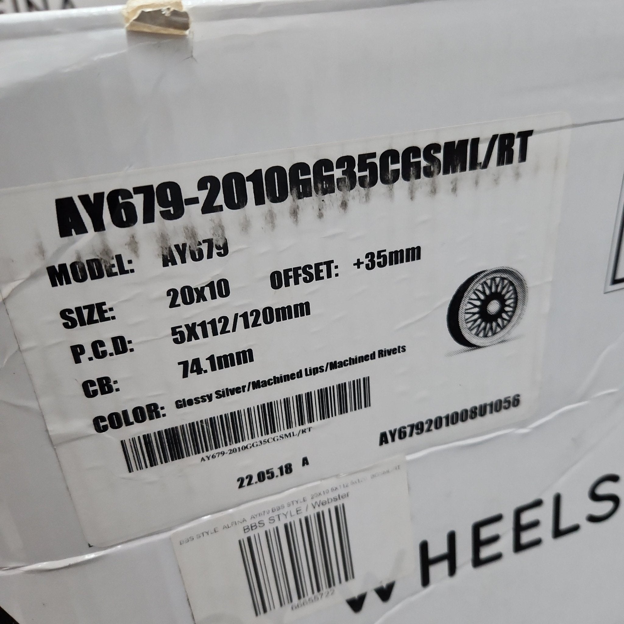 AY679 20x10 5x112 / 5x120 GLOSS SILVER MACHINED LIPS MACHINED RIVETS - Gun Hill Tire House (WTW - WHOLESALE TIRES & WHEELS)