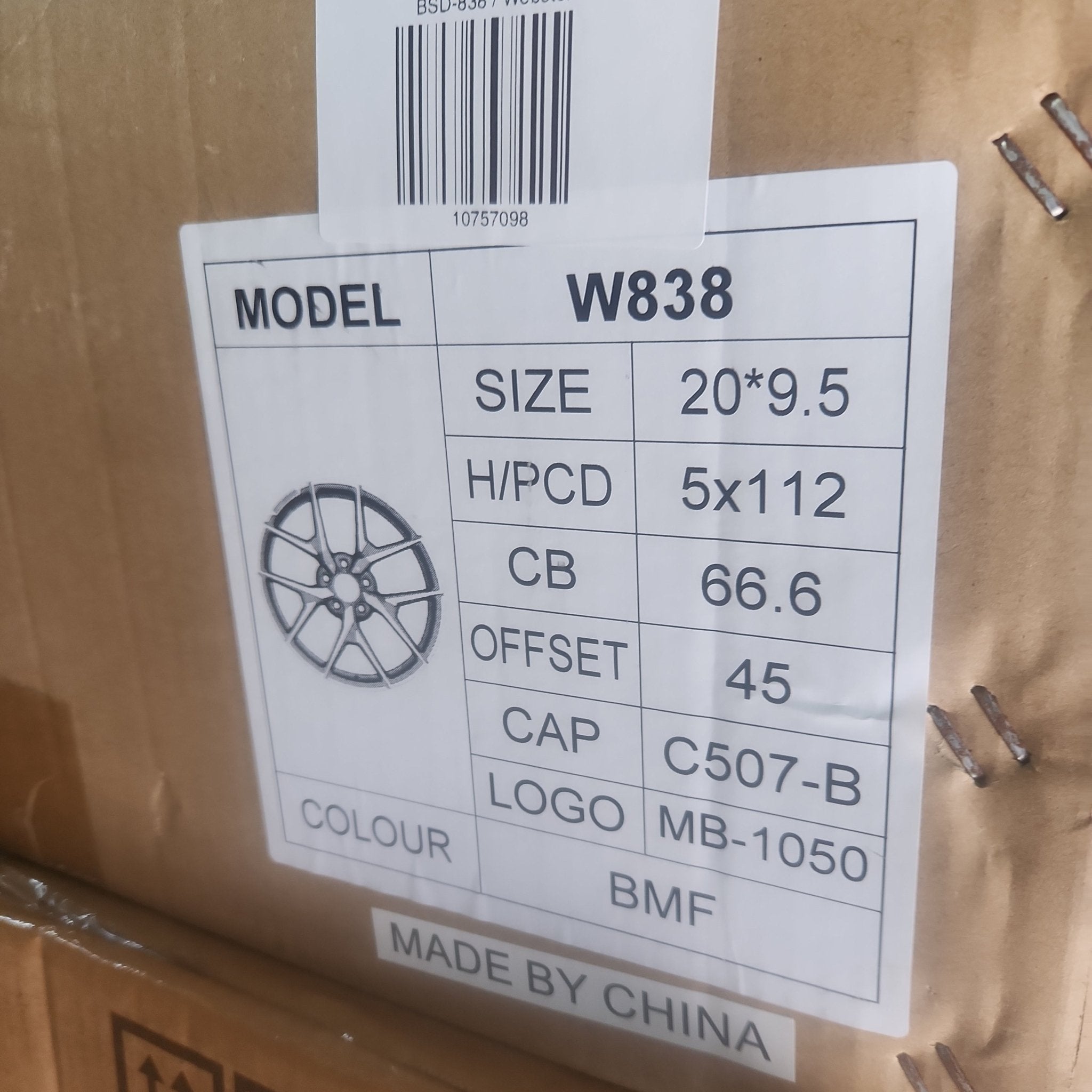 W838 20X9.5 5X112 BMF - Gun Hill Tire House (WTW - WHOLESALE TIRES & WHEELS)