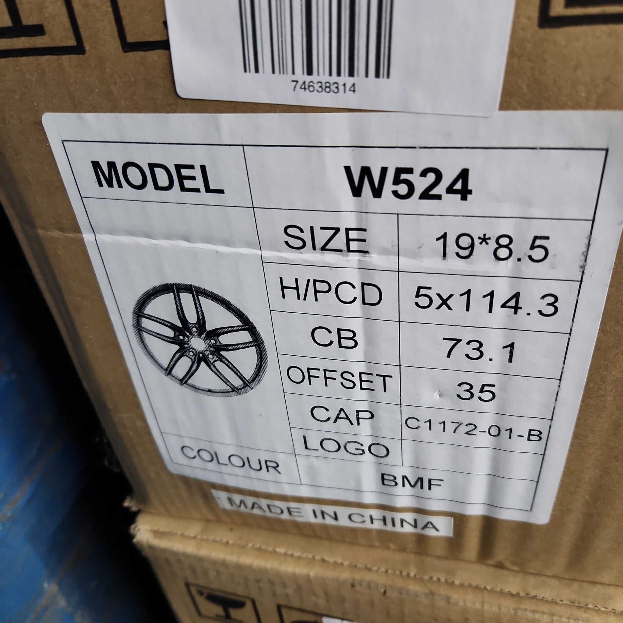 W524 19X8.5 5X114.3 SATIN BLACK - Gun Hill Tire House (WTW - WHOLESALE TIRES & WHEELS)