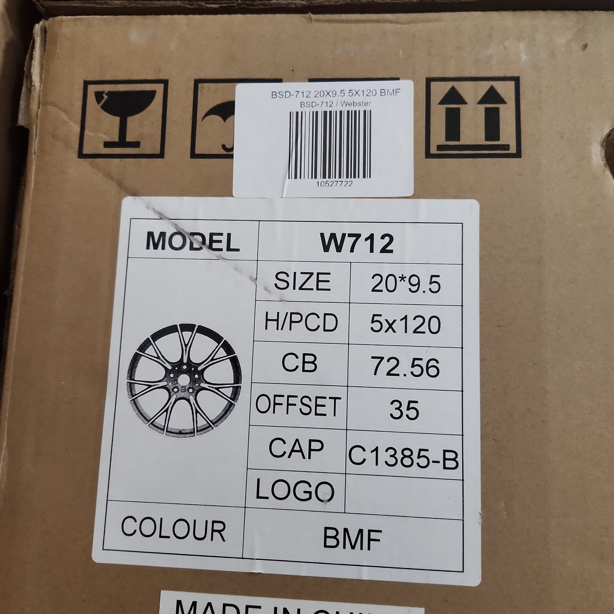 W712 20X9.5 5X120 BLACK MACHINED FACE - Gun Hill Tire House (WTW - WHOLESALE TIRES & WHEELS)