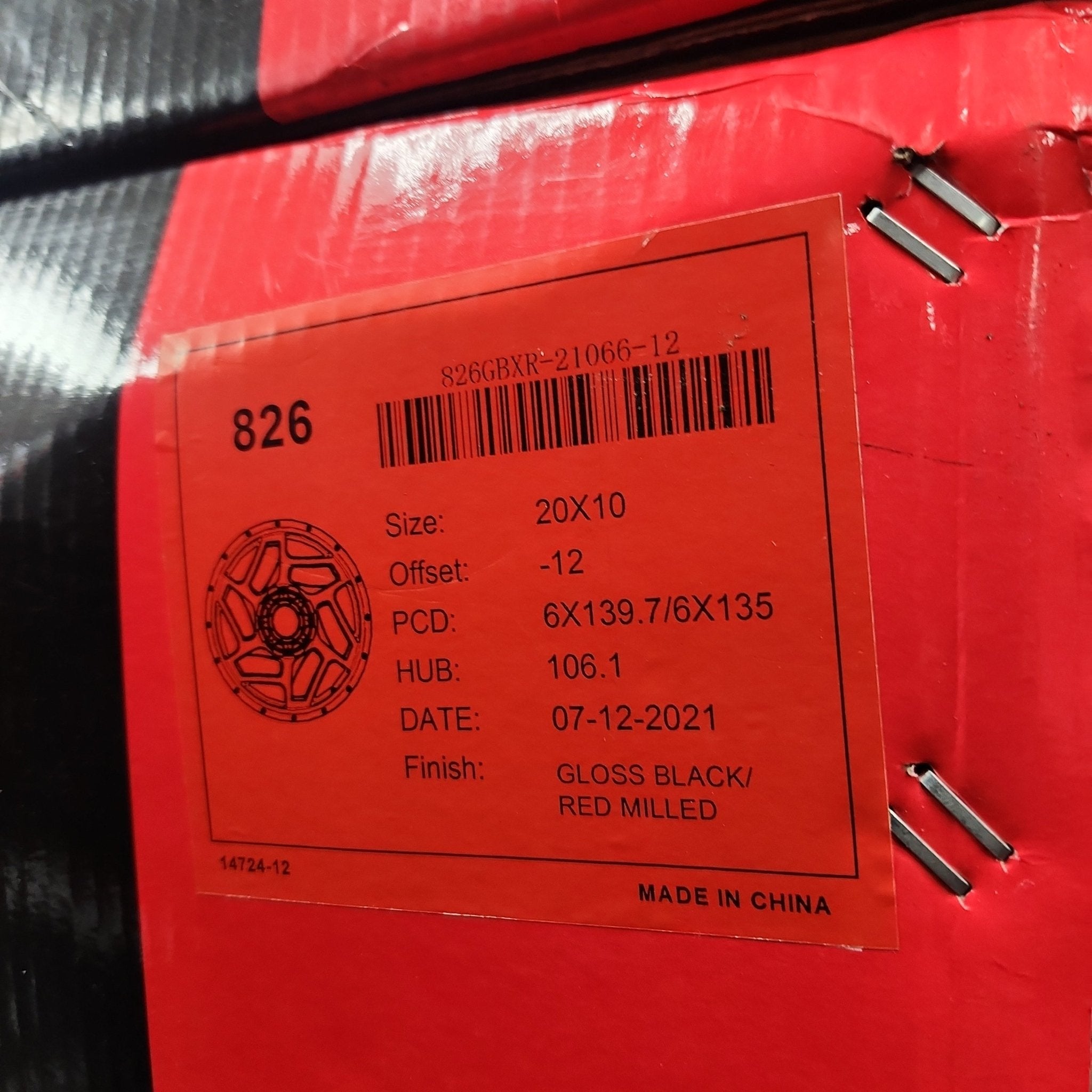 IMPACT OFF ROAD 826 20X10 6X5.5 - 6X135 - GLOSS BLACK RED MILLED - Gun Hill Tire House (WTW - WHOLESALE TIRES & WHEELS)