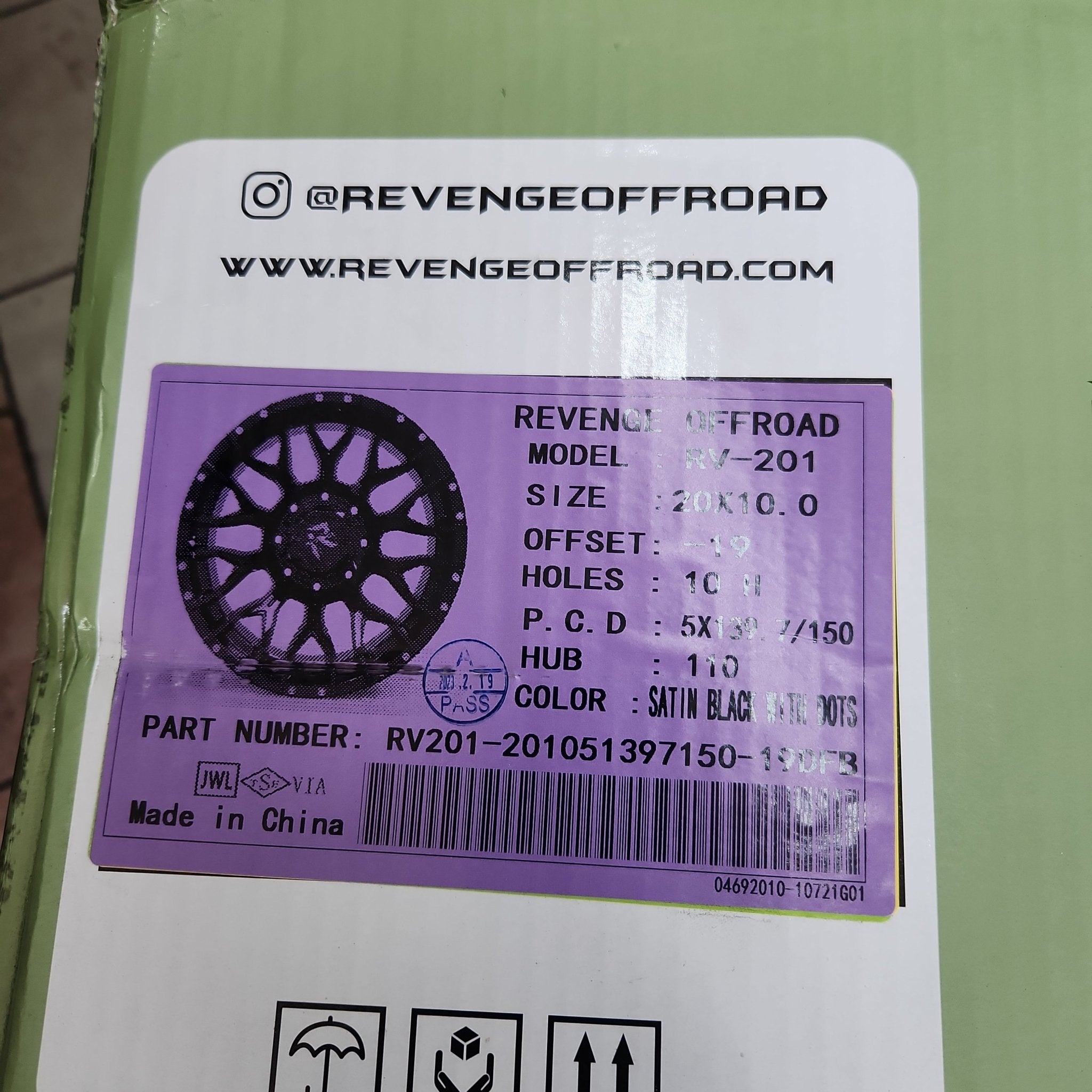 REVENGE RV - 201 20X10 5x150 5x139.7 SATIN BLACK WITH DOTS - Gun Hill Tire House (WTW - WHOLESALE TIRES & WHEELS)