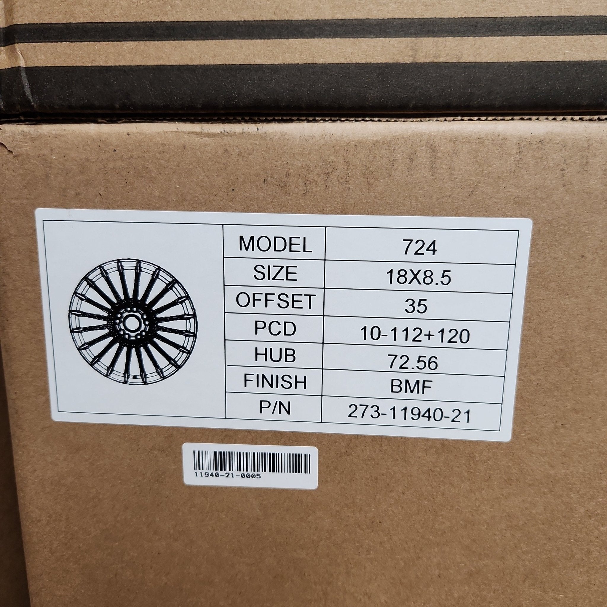 724 18X8.5 5X112 - 5X120 BLACK MACHINED FACE - Gun Hill Tire House (WTW - WHOLESALE TIRES & WHEELS)