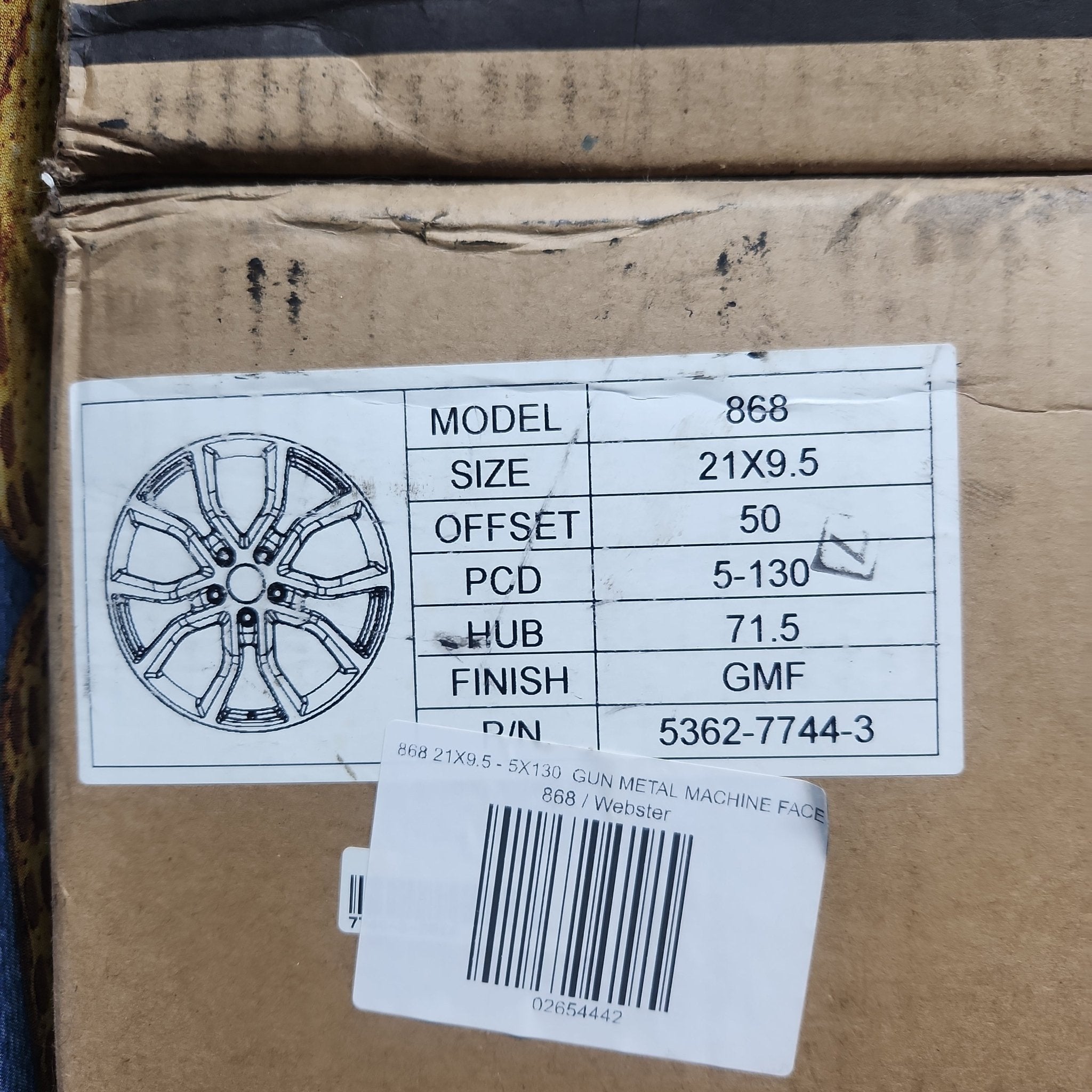 868 21X9.5 - 5X130 GUN METAL MACHINE FACE - Gun Hill Tire House (WTW - WHOLESALE TIRES & WHEELS)