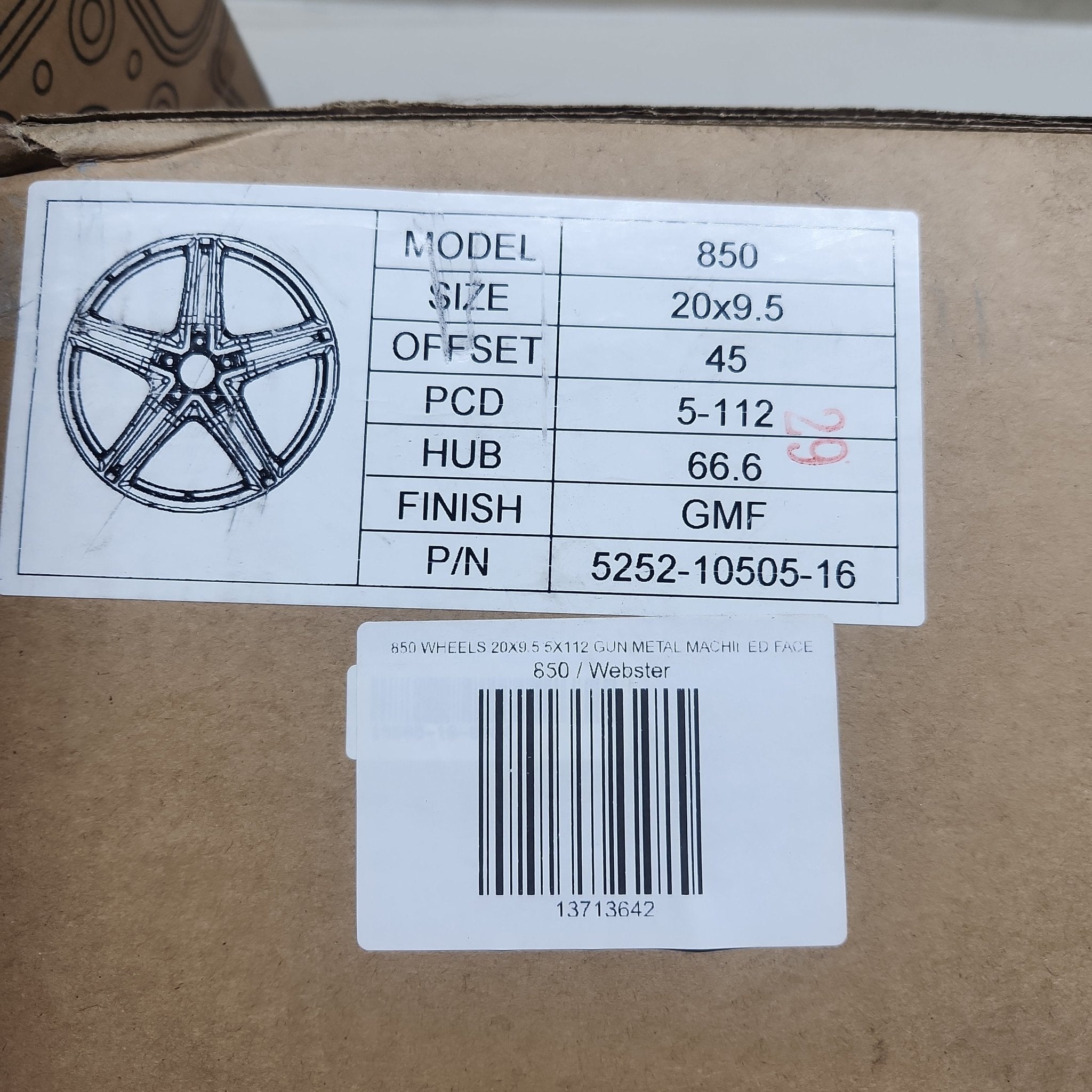 850 WHEELS 20X9.5 5X112 GUN METAL MACHINED FACE - Gun Hill Tire House (WTW - WHOLESALE TIRES & WHEELS)