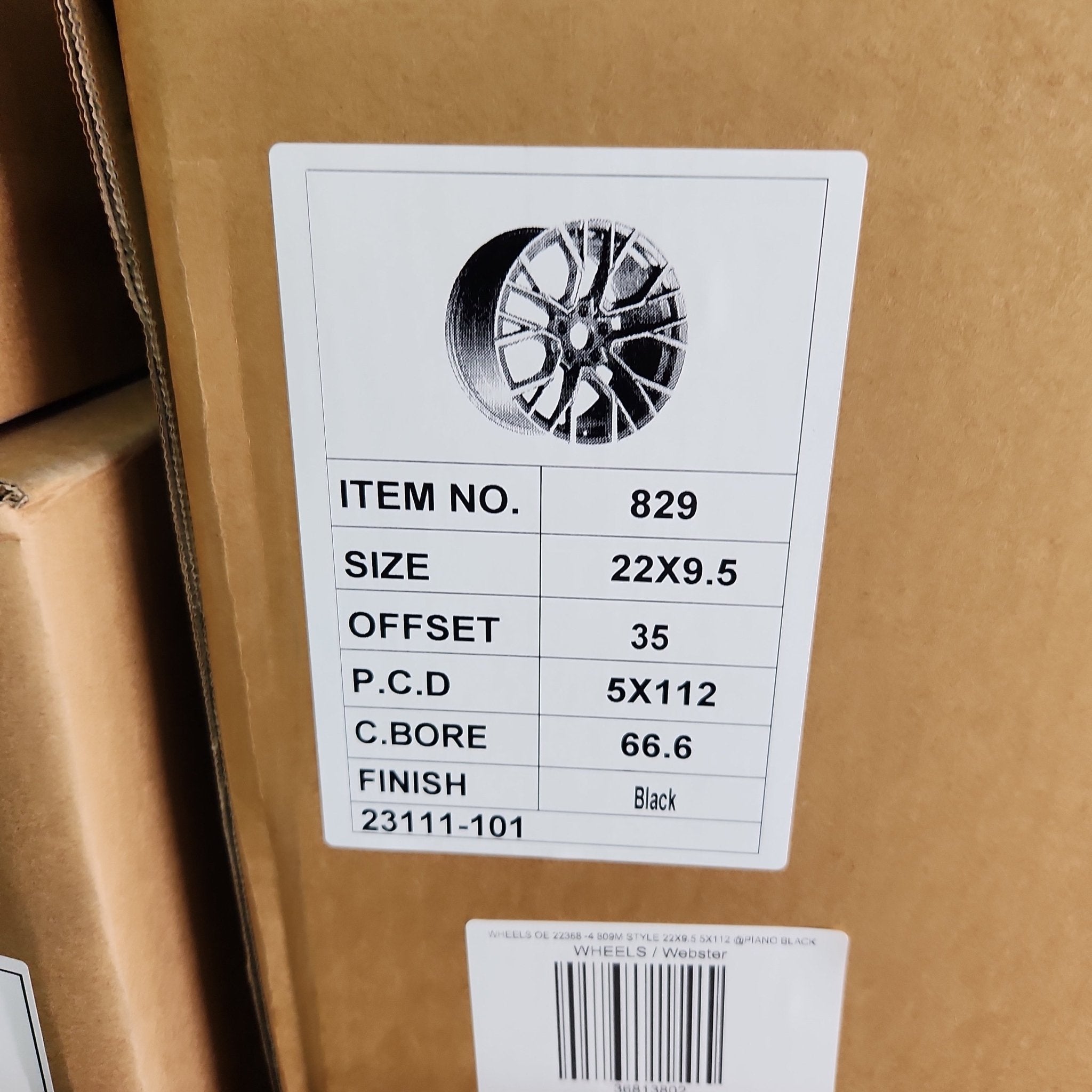 OE - 22368 - 4 809M 829 BH2002 22x9.5 5x112 PIANO BLACK - Gun Hill Tire House (WTW - WHOLESALE TIRES & WHEELS)