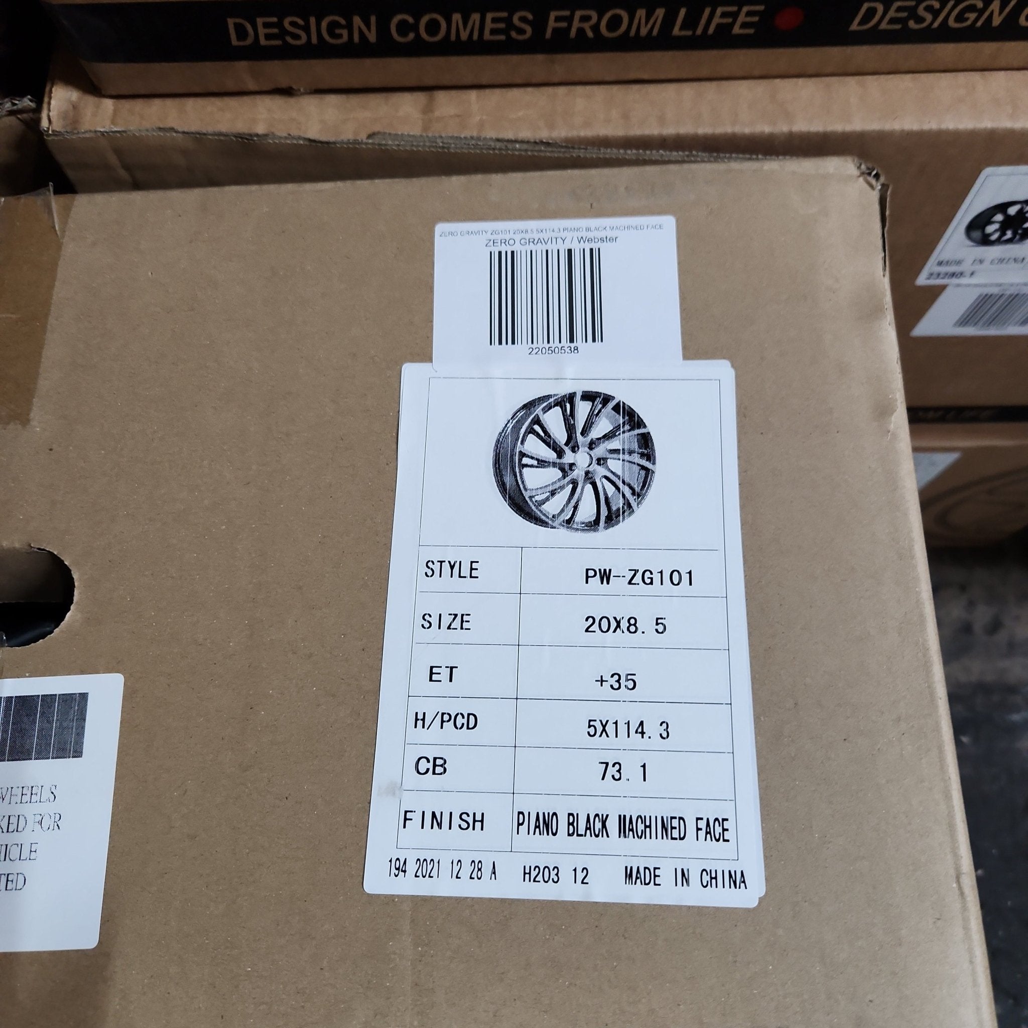 ZERO GRAVITY ZG101 20X8.5 5X114.3 PIANO BLACK MACHINED FACE - Gun Hill Tire House (WTW - WHOLESALE TIRES & WHEELS)