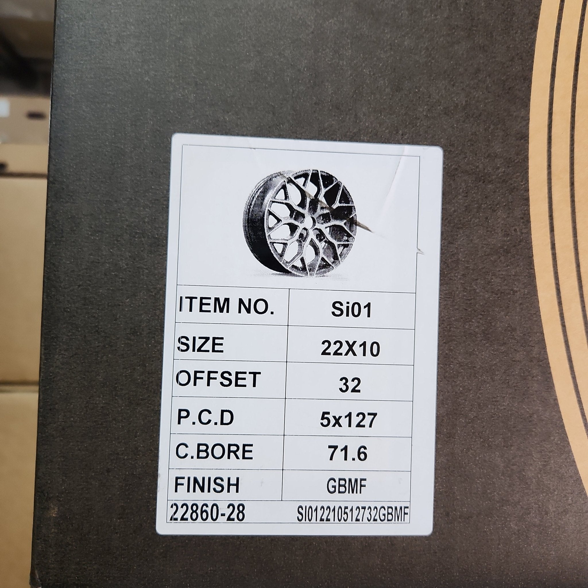 OE - 0319 HF - 2 REP 22X10 5X127 PIANO BLACK MACHINED FACE - Gun Hill Tire House (WTW - WHOLESALE TIRES & WHEELS)