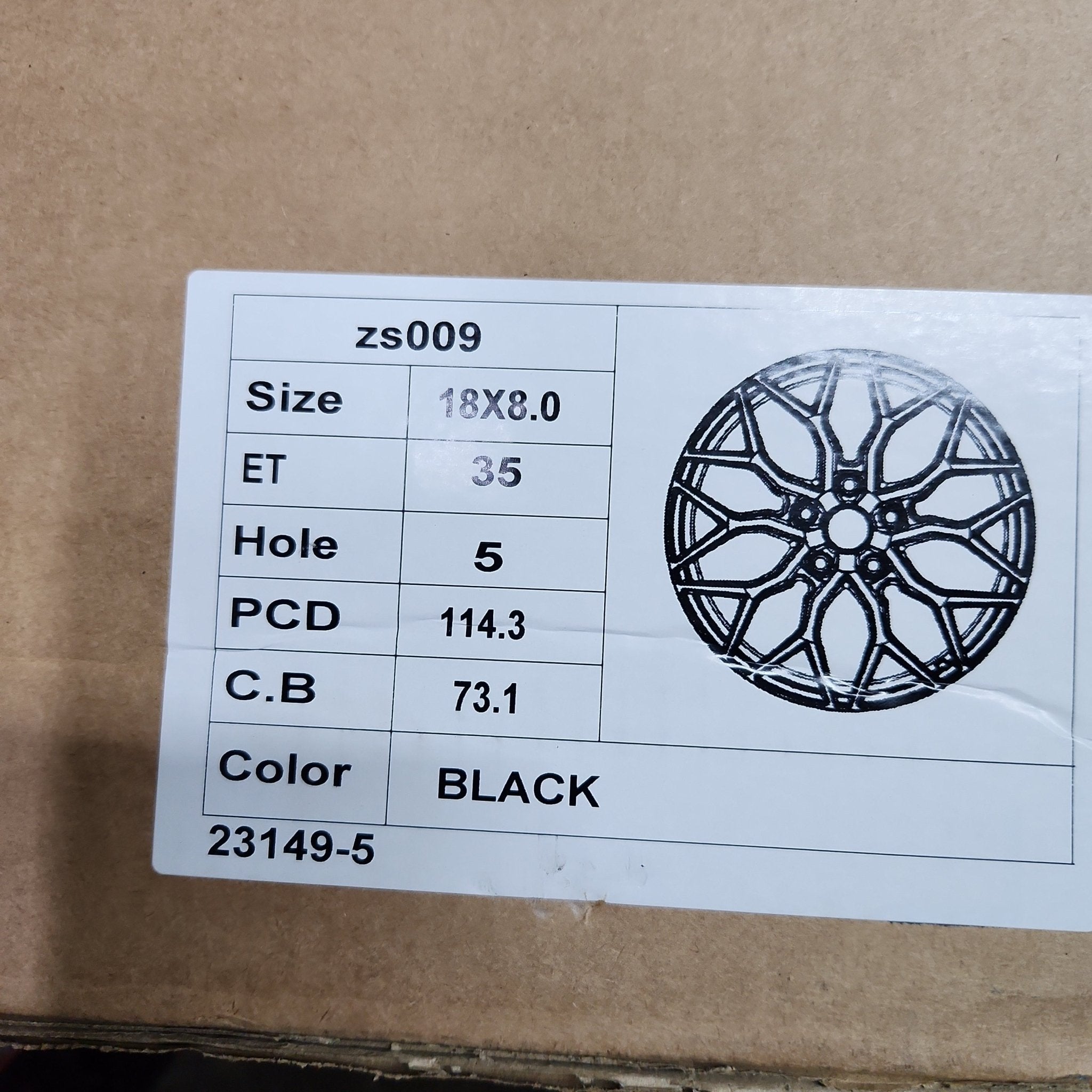 OE - 0319 HF - 2 REP 18X8.0 5X114.3 5X112 PIANO BLACK - Gun Hill Tire House (WTW - WHOLESALE TIRES & WHEELS)