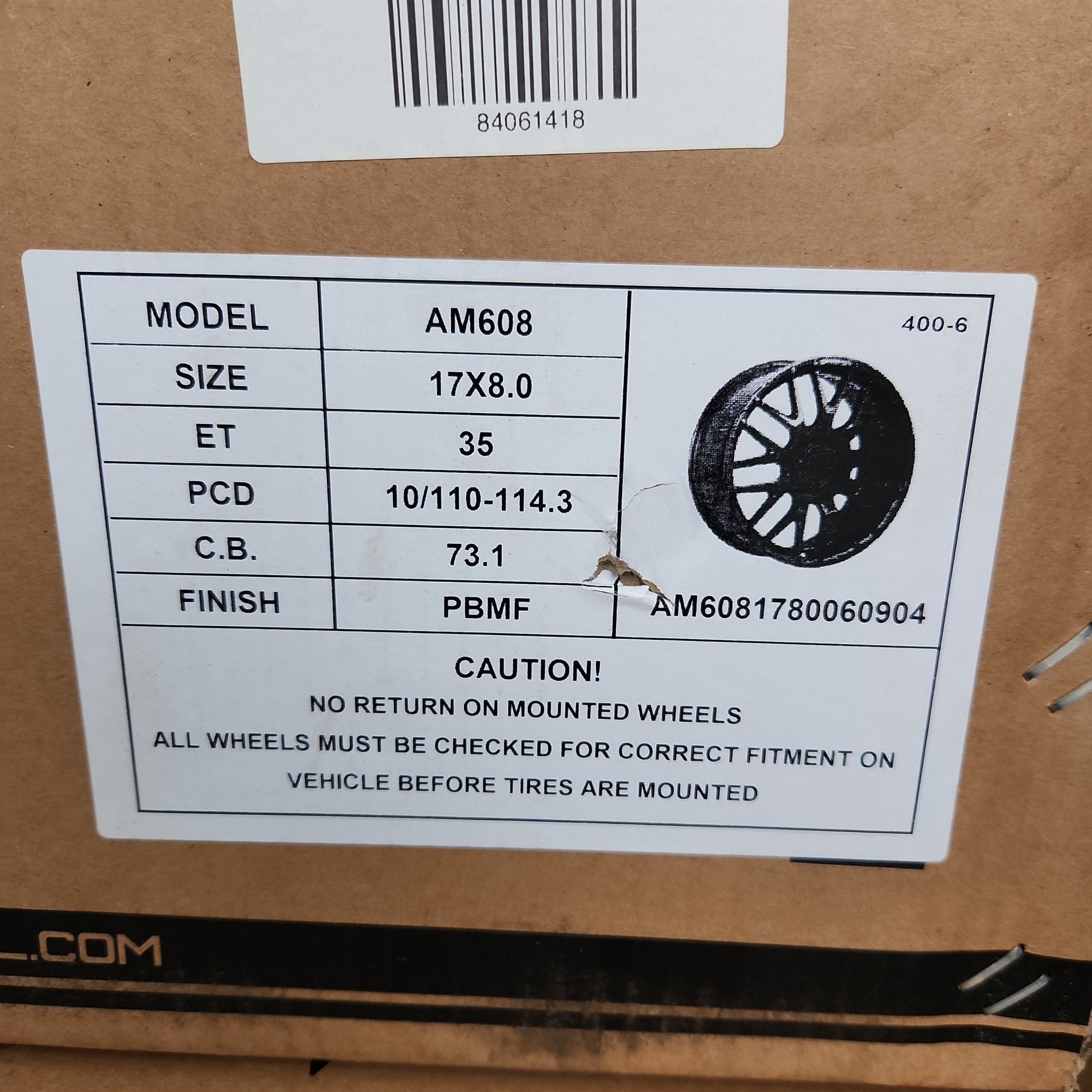 PEGASUS - AM608 17X8.0 5X110 - 5X4.5 PIANO BLACK MACHINE FACE - Gun Hill Tire House (WTW - WHOLESALE TIRES & WHEELS)