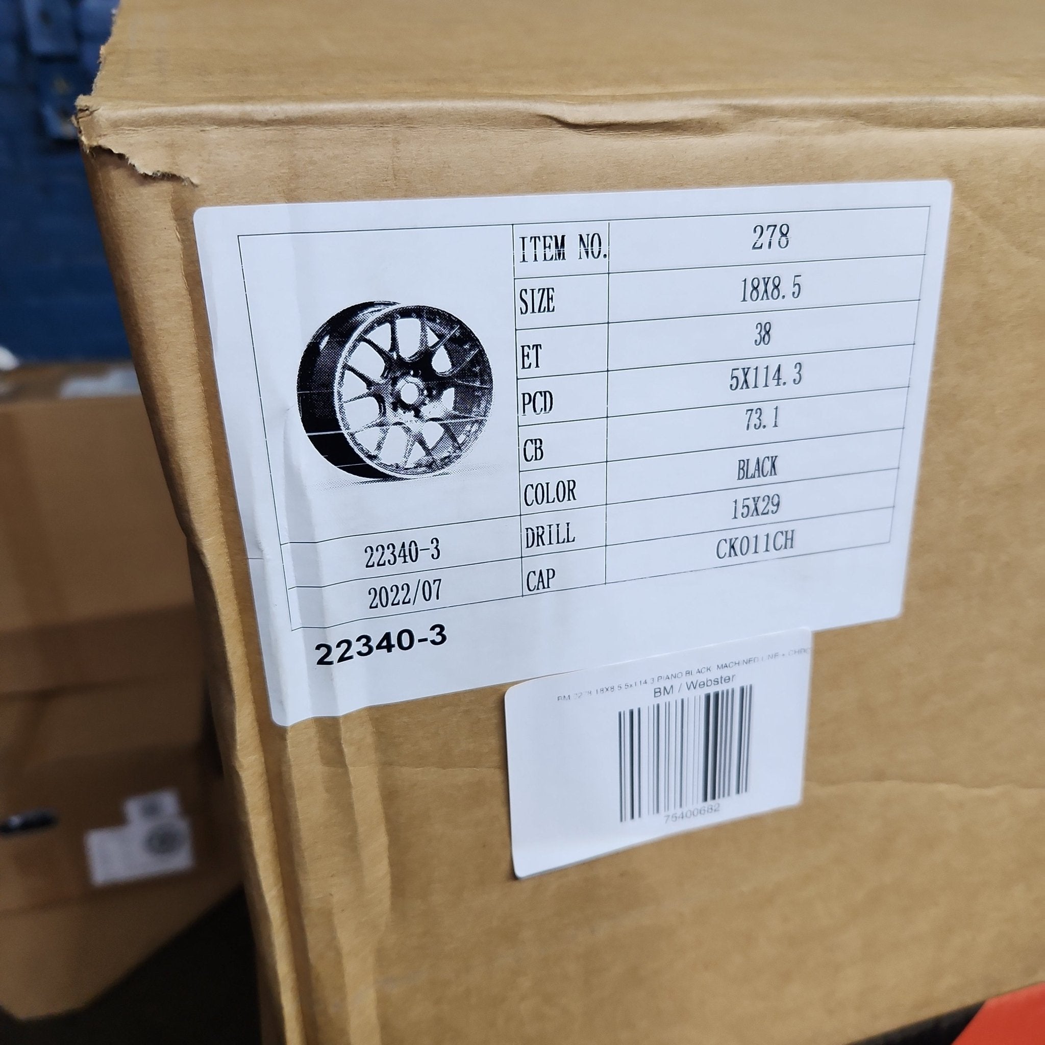 0278 WHEELS 18X8.5 5x114.3 PIANO BLACK - Gun Hill Tire House (WTW - WHOLESALE TIRES & WHEELS)