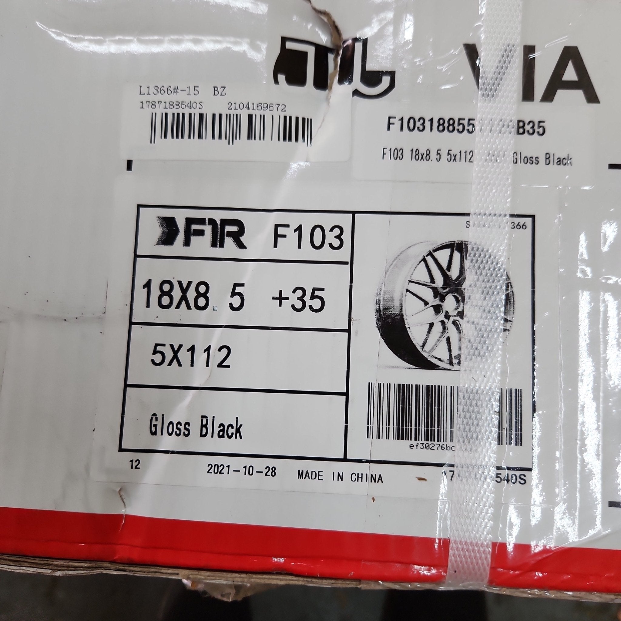 F103 18X8.5 5X112 GLOSS BLACK - Gun Hill Tire House (WTW - WHOLESALE TIRES & WHEELS)