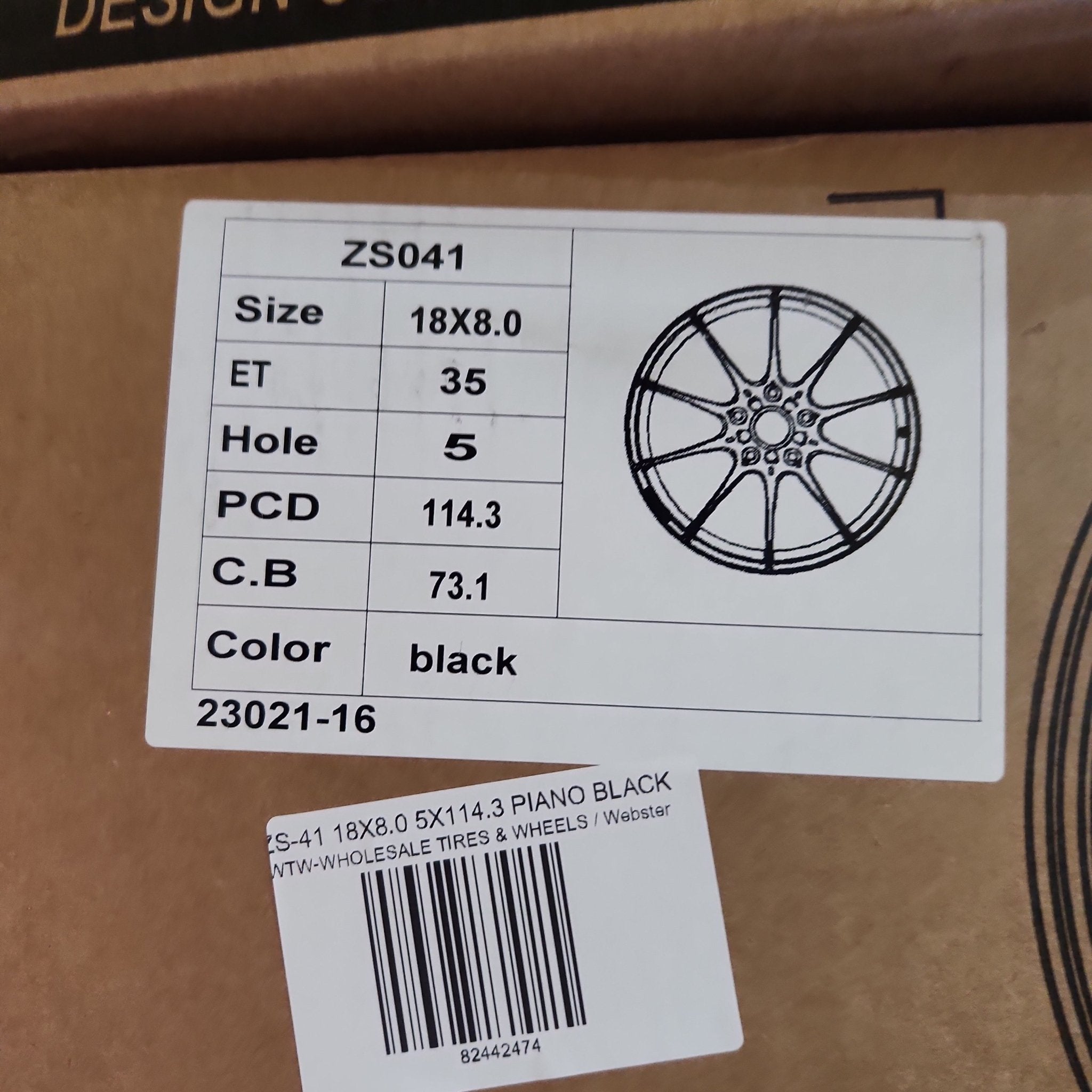 ZS - 41 18X8.0 5X114.3 PIANO BLACK - Gun Hill Tire House (WTW - WHOLESALE TIRES & WHEELS)