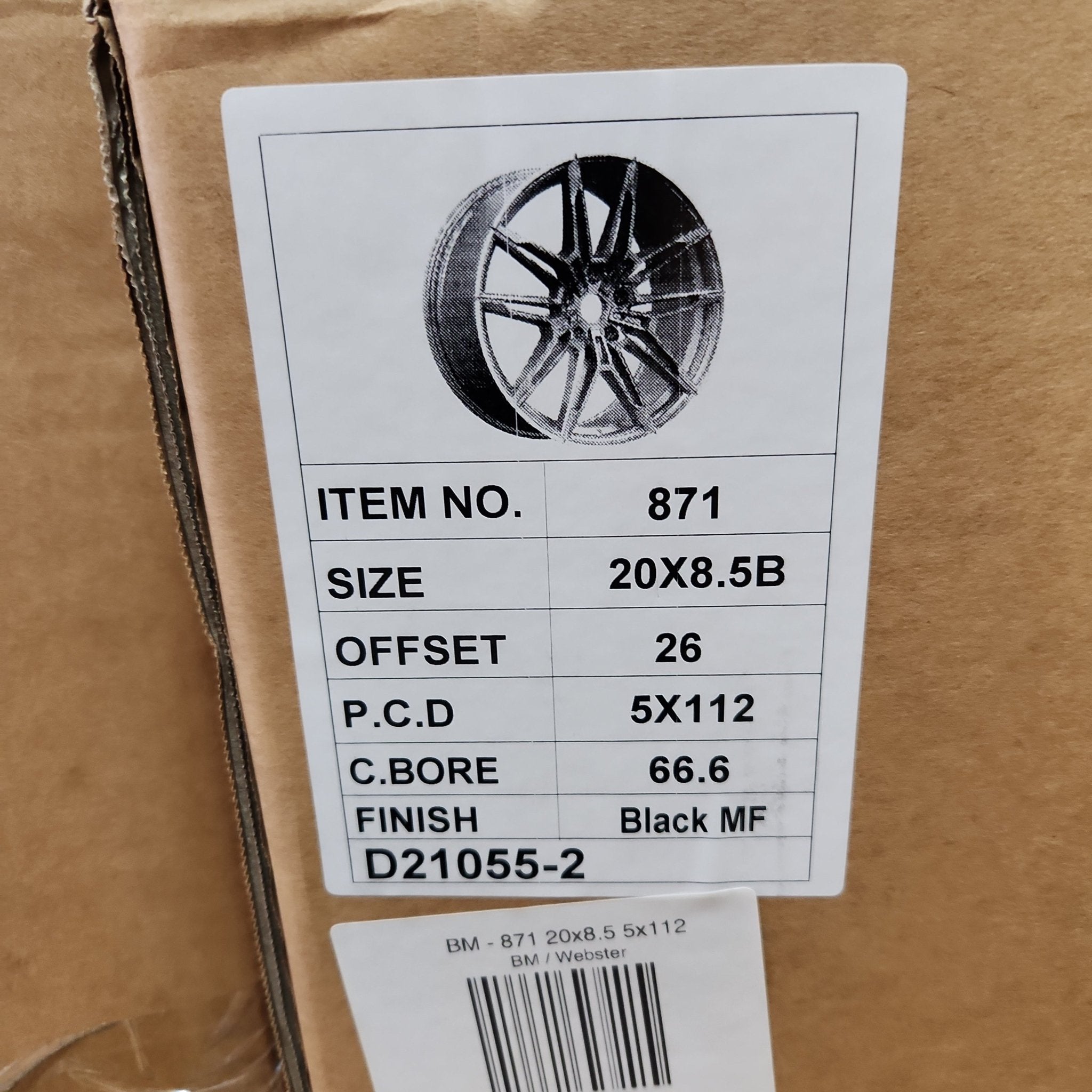 WHEELS - 871 20x8.5 5x112 BLACK MACHINE FACE - Gun Hill Tire House (WTW - WHOLESALE TIRES & WHEELS)