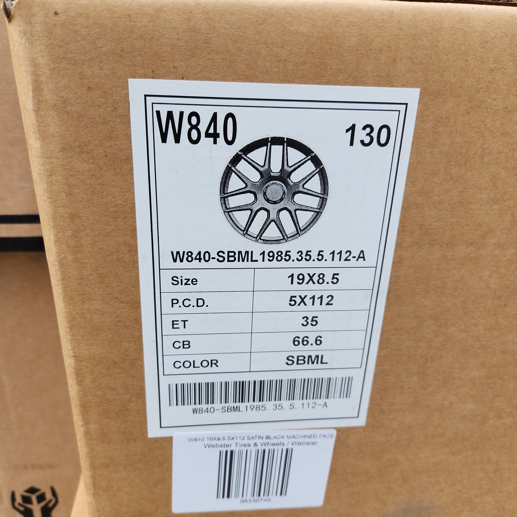 W840 WHEELS 19X8.5 5X112 SATIN BLACK MACHINED FACE - Gun Hill Tire House (WTW - WHOLESALE TIRES & WHEELS)