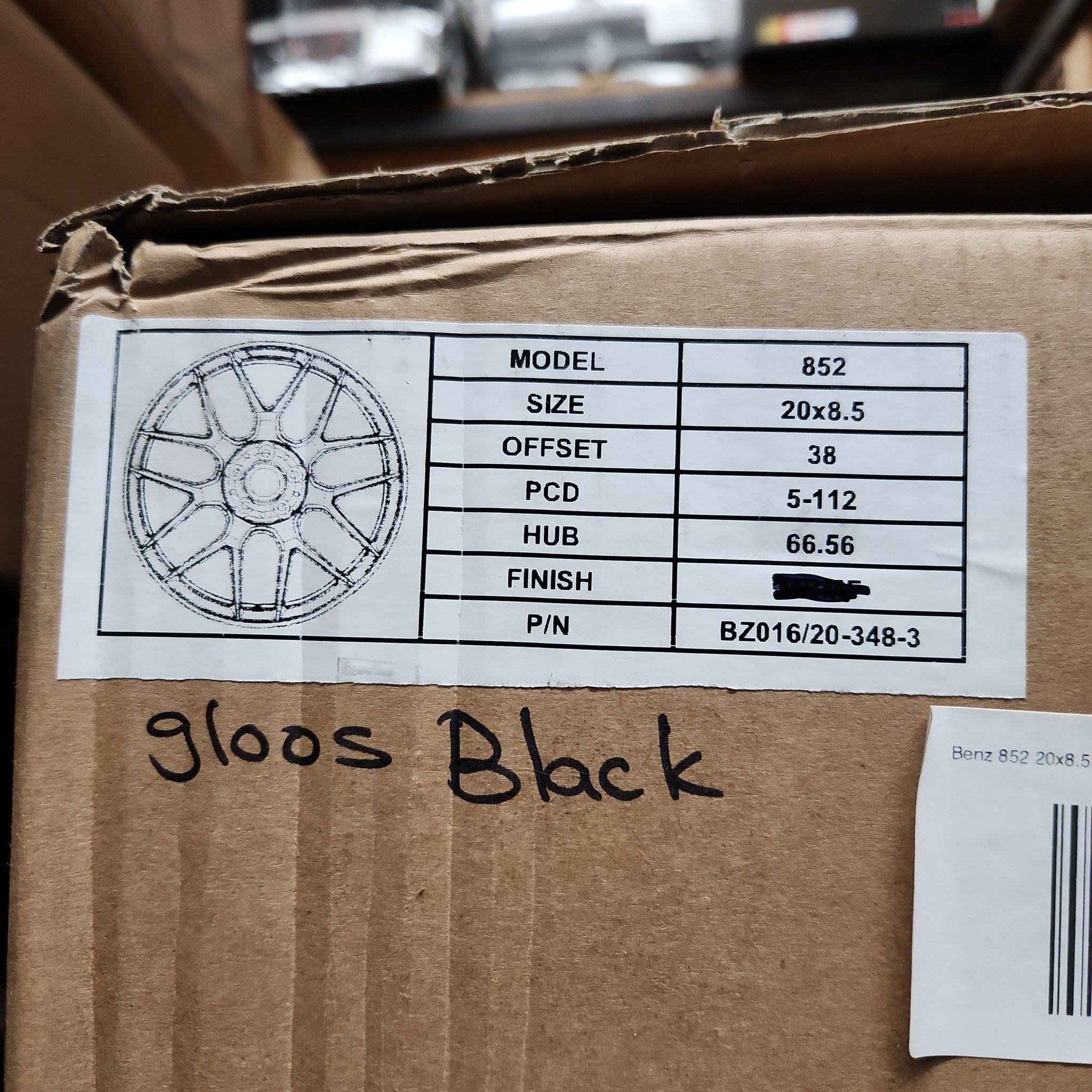 852 WHEELS 20x8.5 5x112 GLOSS BLACK - Gun Hill Tire House (WTW - WHOLESALE TIRES & WHEELS)