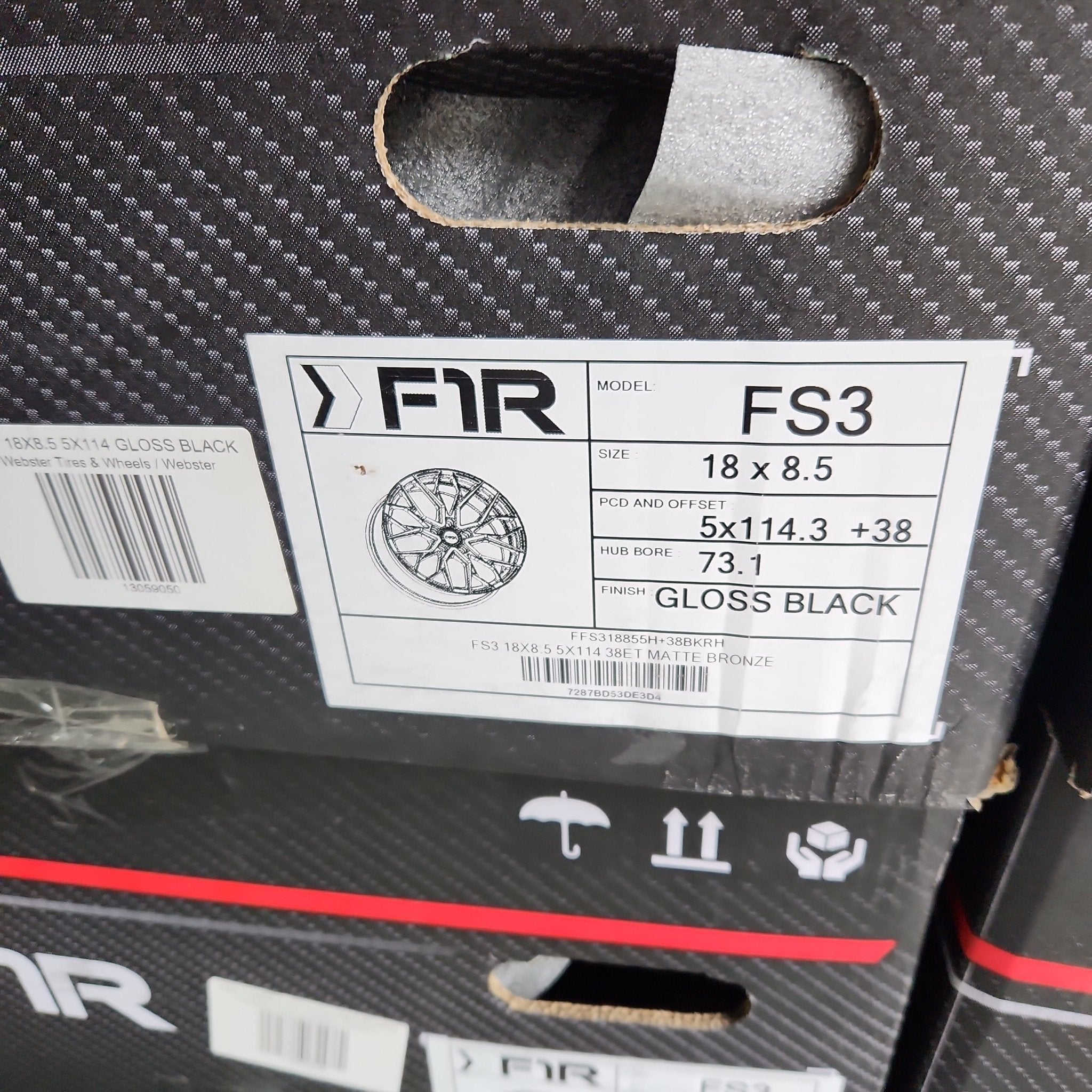 FS3 18X9.5 5X114 GLOSS BLACK - Gun Hill Tire House (WTW - WHOLESALE TIRES & WHEELS)