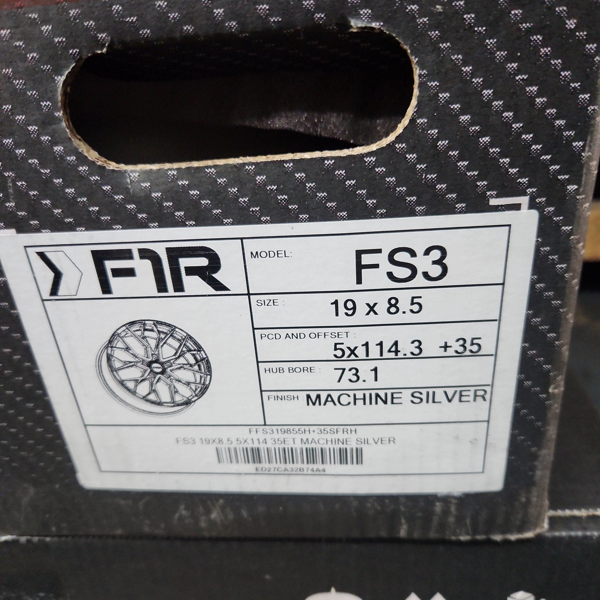 FS3 19X8.5 5X114 MACHINE SILVER - Gun Hill Tire House (WTW - WHOLESALE TIRES & WHEELS)