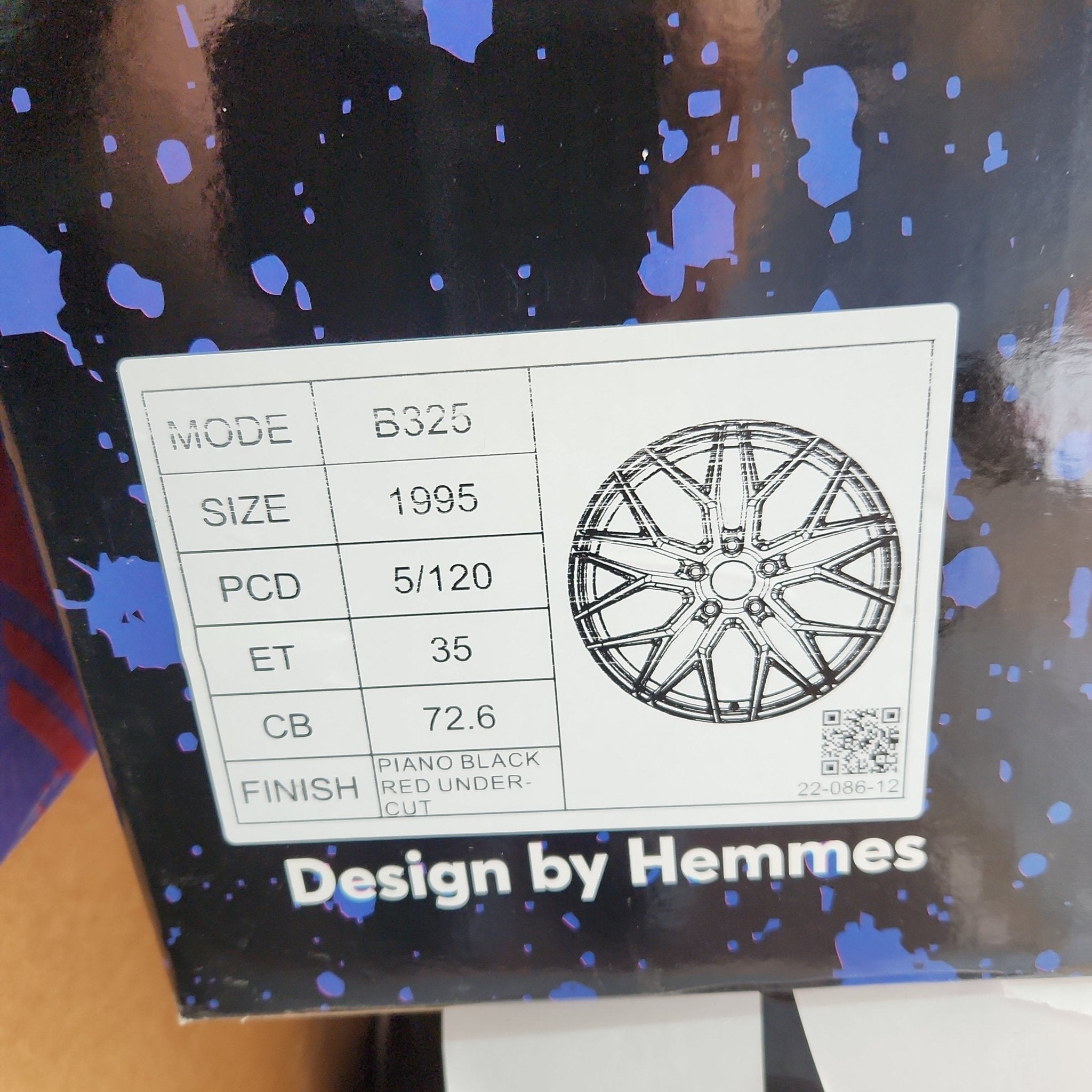 PARAGON B325 19X9.5 5X120 @PIANO BLACK WITH RED UNDERCUT - Gun Hill Tire House (WTW - WHOLESALE TIRES & WHEELS)