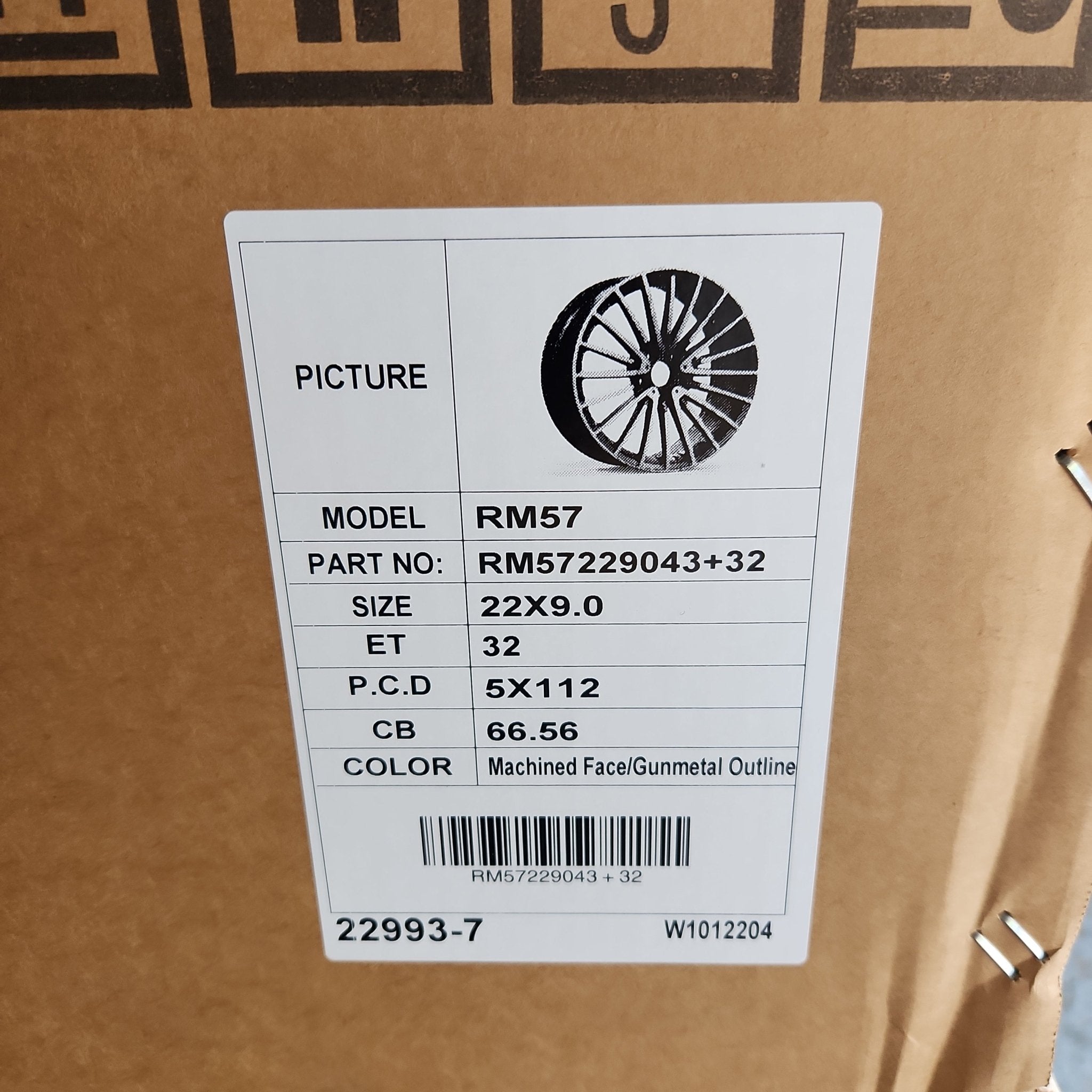 OE - 0235 RM57 22X9.0 5X112 GUNMETAL MACHINED FACE - Gun Hill Tire House (WTW - WHOLESALE TIRES & WHEELS)