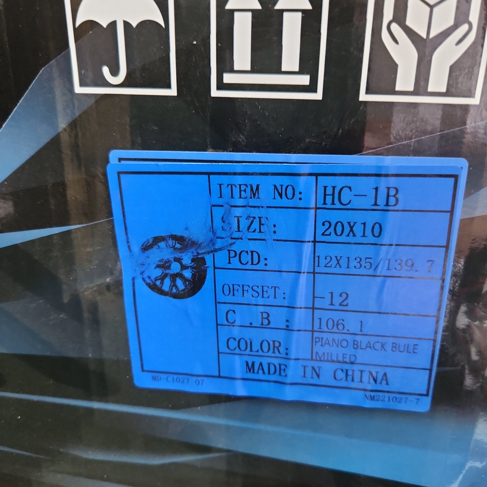 HELIUM HC - 1 - BM 20X10 6X135 6X139.7 PIANO BLACK W/BLUE MILLING - Gun Hill Tire House (WTW - WHOLESALE TIRES & WHEELS)