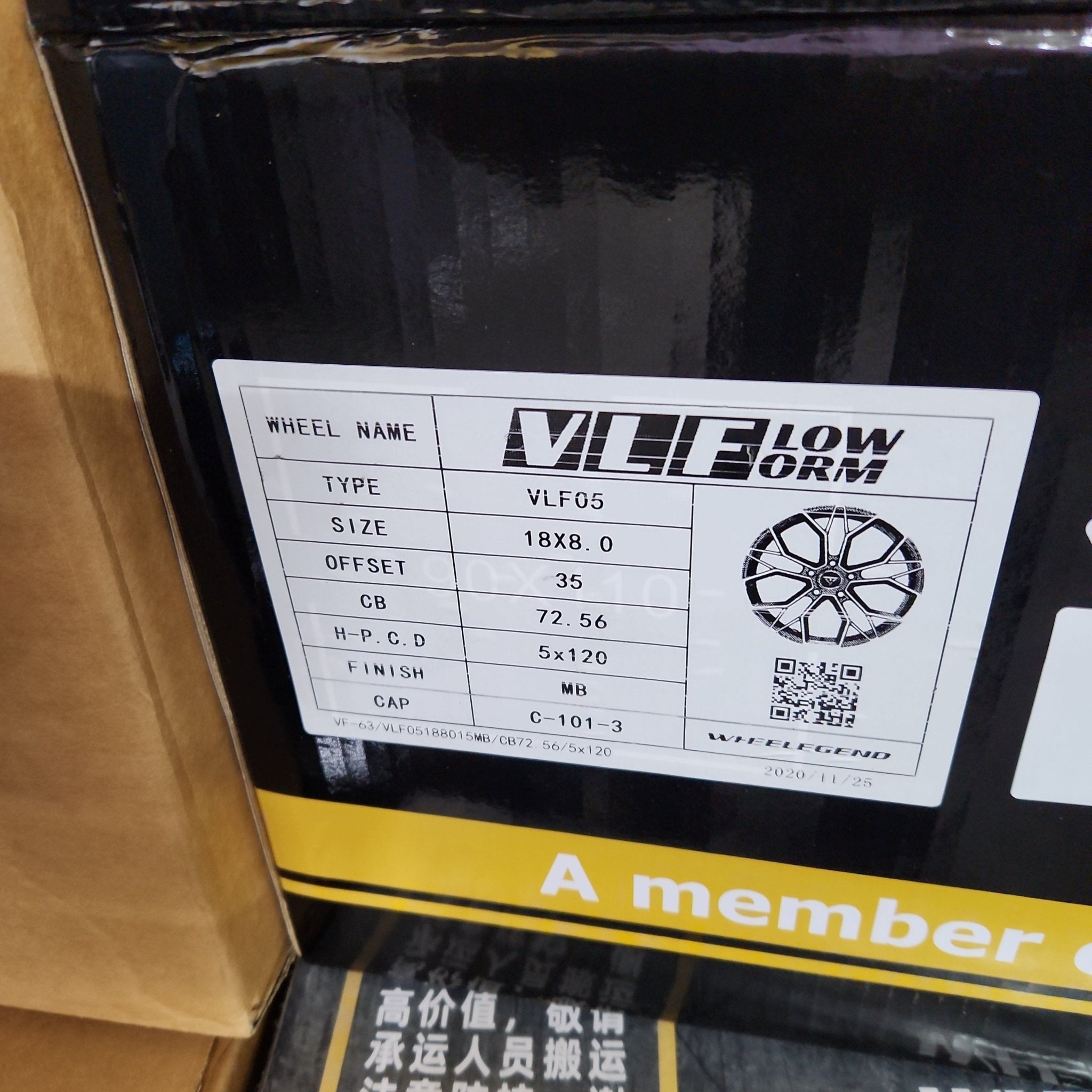 VLF05 18X8 5X120 BLACK MACHINED FACE - Gun Hill Tire House (WTW - WHOLESALE TIRES & WHEELS)