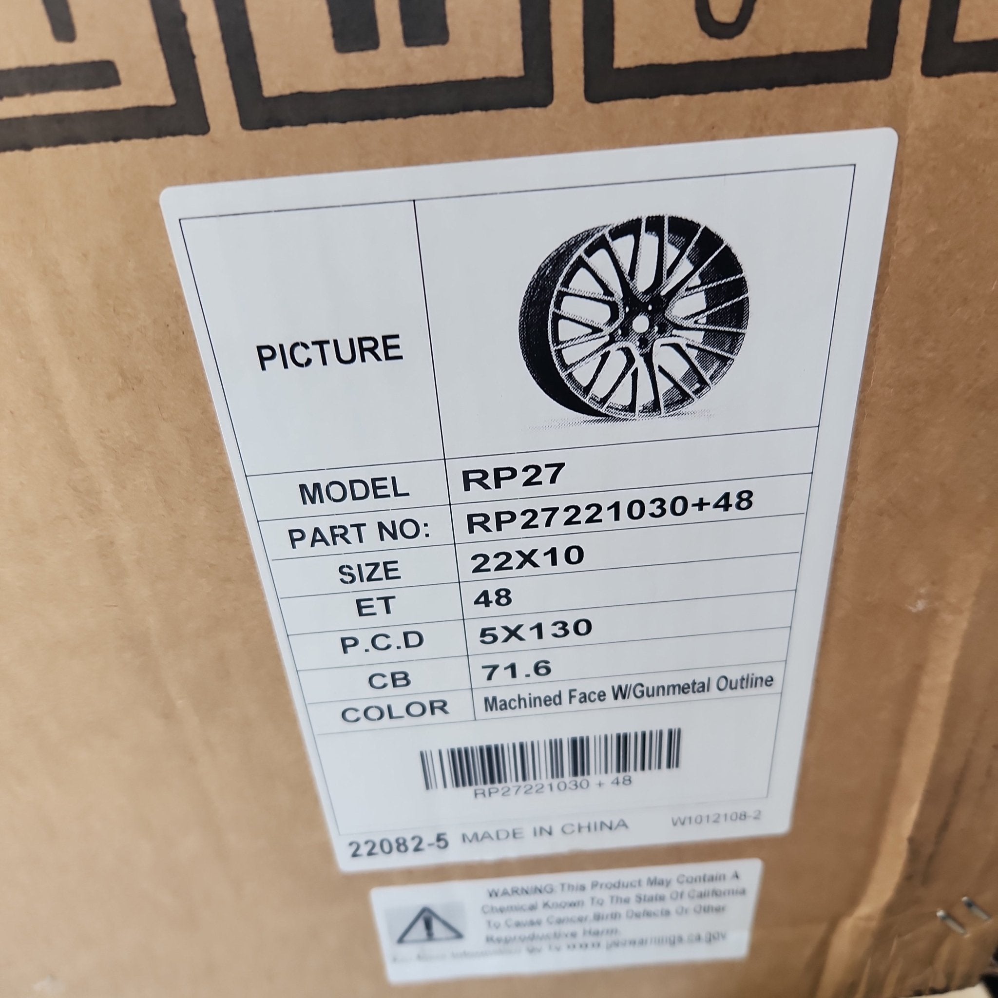 RP27 22X10 5X130 MACHINED FACE W/GUNMETAL OUTLINE - Gun Hill Tire House (WTW - WHOLESALE TIRES & WHEELS)