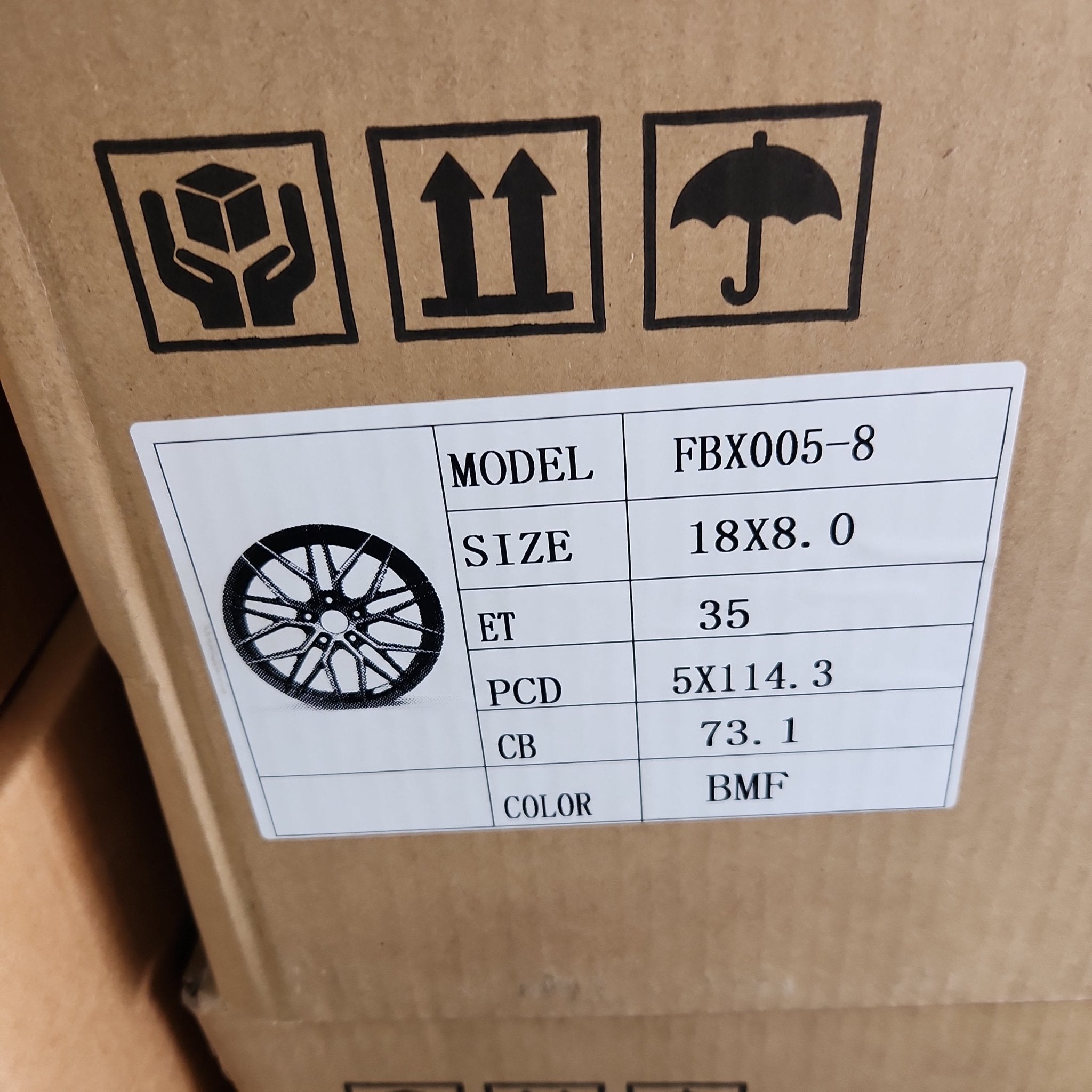 OE - FBX005 - 8 FLOW FORGED 18X8.0 5X114.3 PIANO BLACK MACHINED FACE - Gun Hill Tire House (WTW - WHOLESALE TIRES & WHEELS)