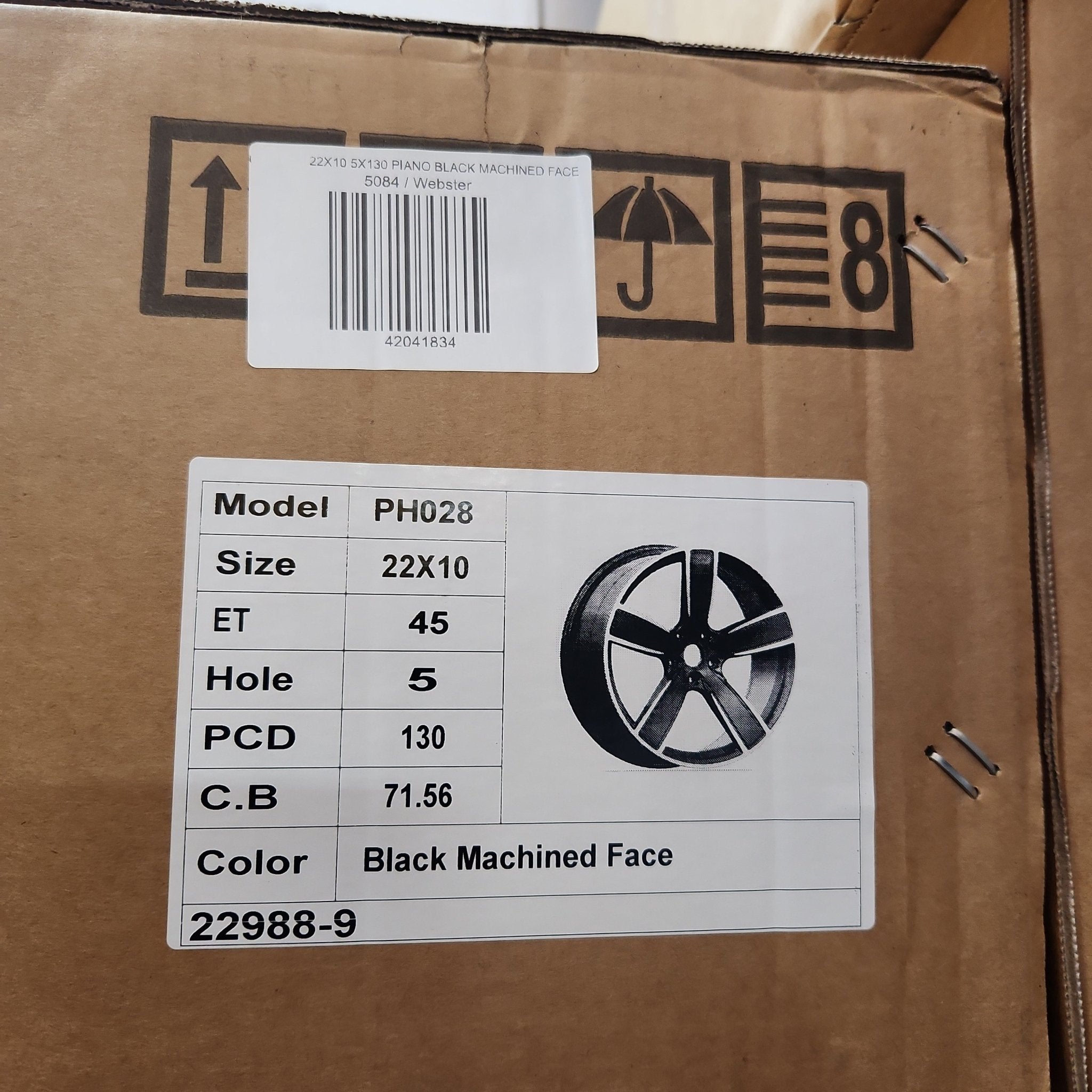 OE - 5584 22X10 5X130 PIANO BLACK MACHINED FACE - Gun Hill Tire House (WTW - WHOLESALE TIRES & WHEELS)