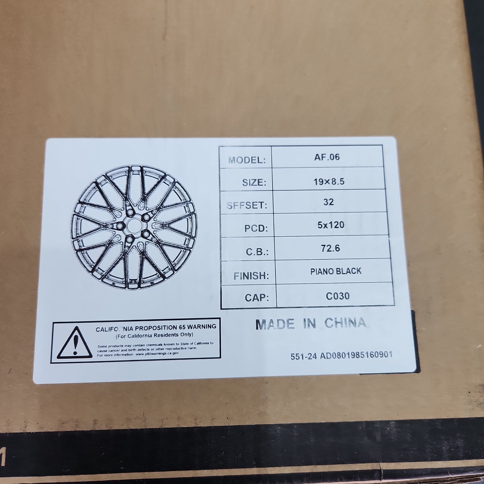 PEGASUS AF06 19x8.5 5x120 GLOSA BLACK - Gun Hill Tire House (WTW - WHOLESALE TIRES & WHEELS)