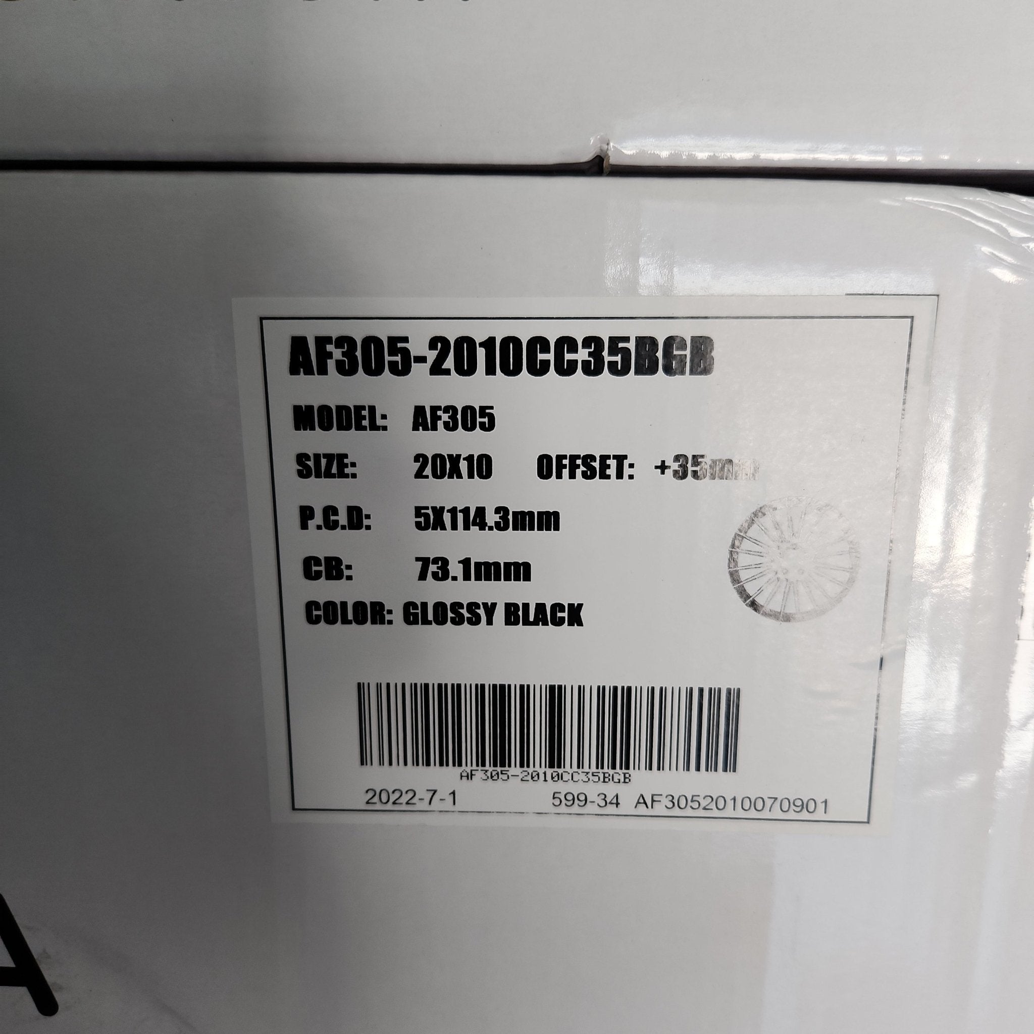 ALFINA AF305 20X10 5X114.3 GLOSS BLACK - Gun Hill Tire House (WTW - WHOLESALE TIRES & WHEELS)