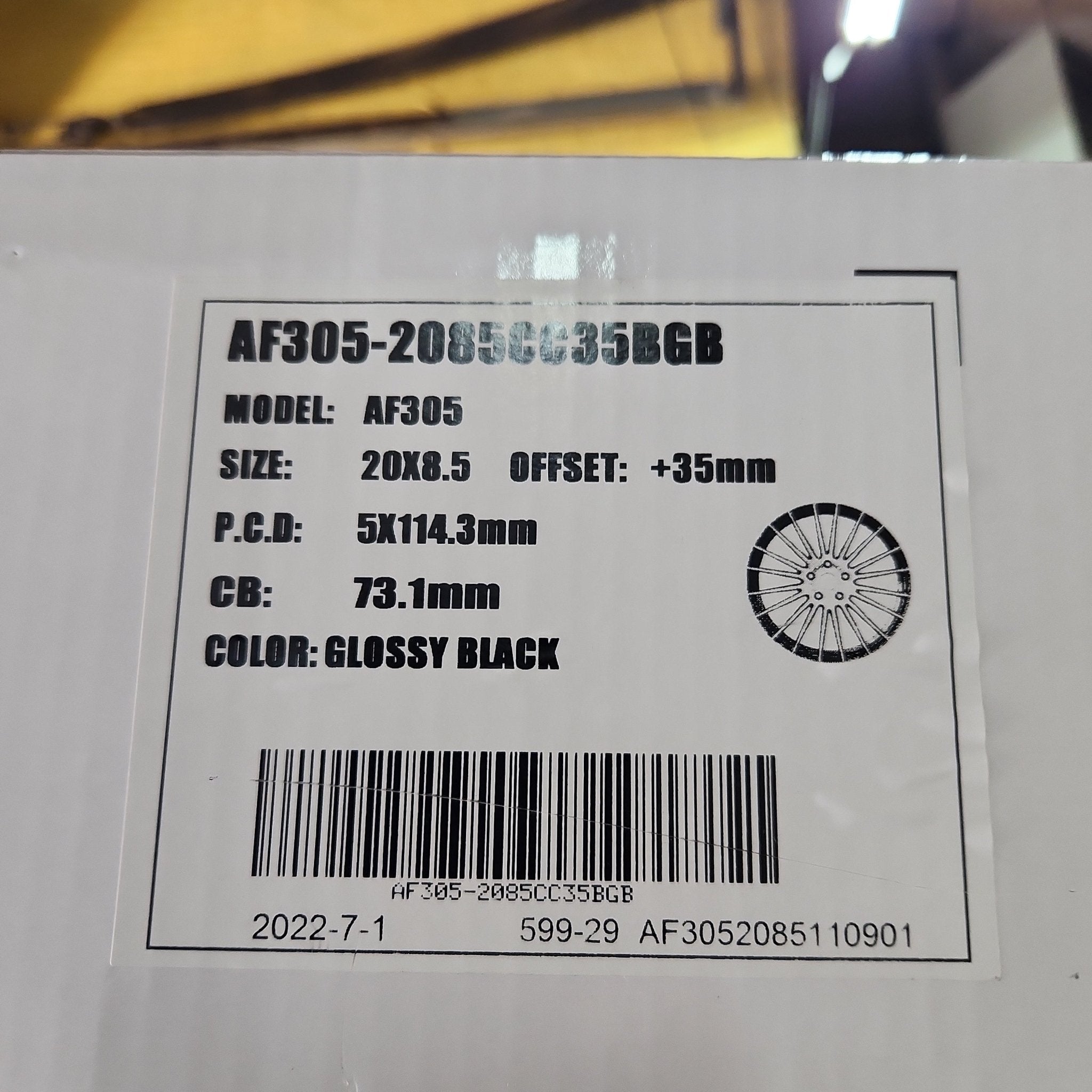 ALFINA AF305 20X8.5 5X114.3 GLOSS BLACK - Gun Hill Tire House (WTW - WHOLESALE TIRES & WHEELS)