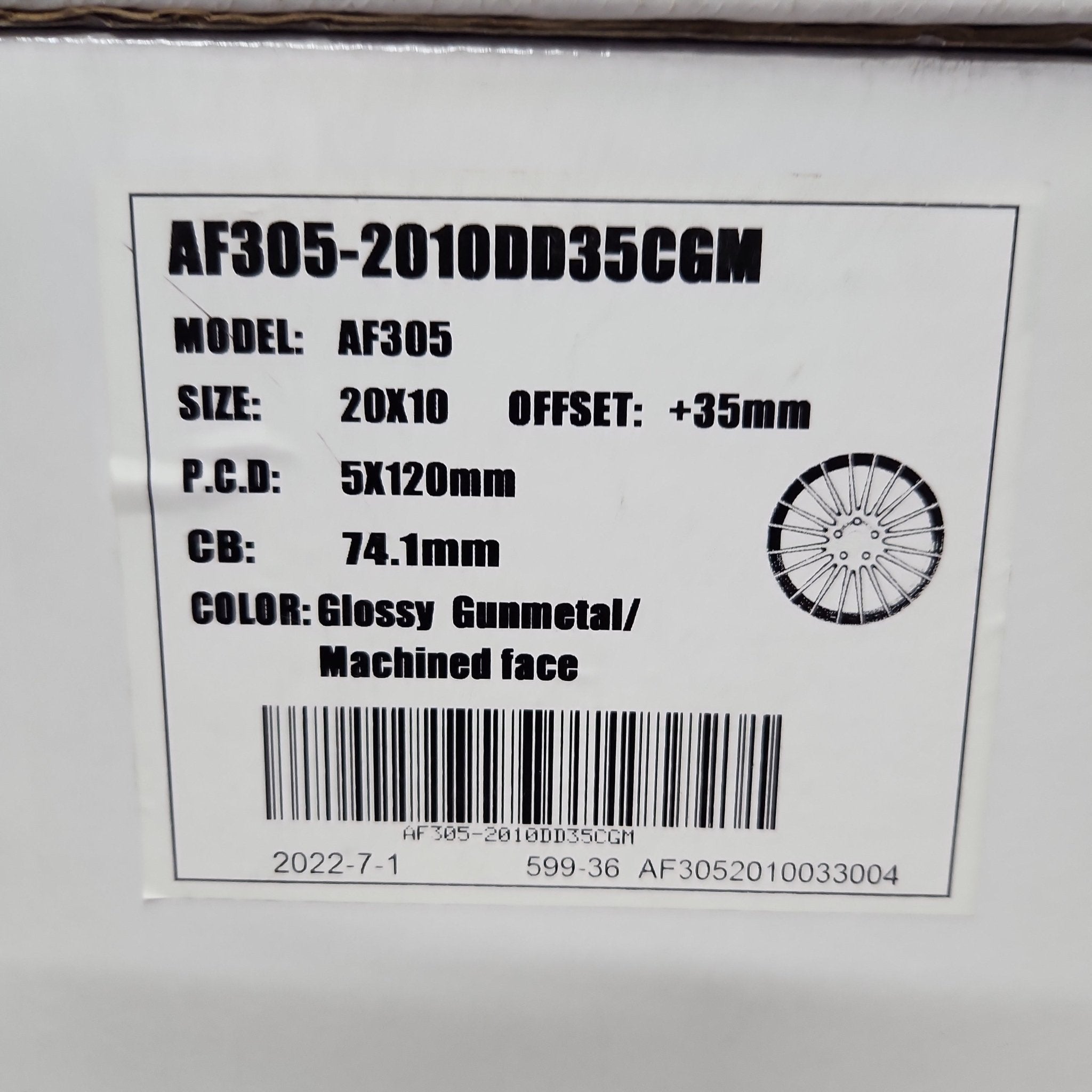 ALFINA AF305 20X10 5X120 GLOSS GUNMETAL MACHINED FACE - Gun Hill Tire House (WTW - WHOLESALE TIRES & WHEELS)