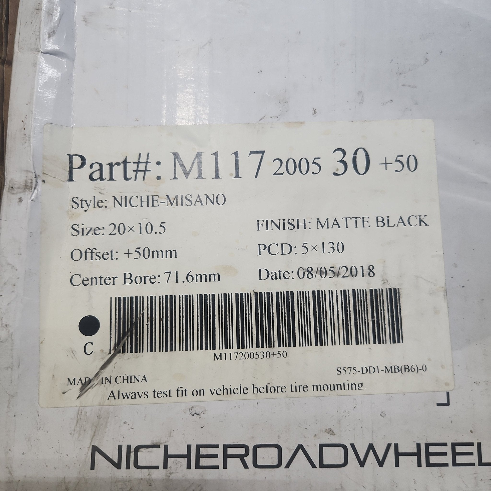 NICHE M117 20X10.5 5X130 MATTE BLACK - Gun Hill Tire House (WTW - WHOLESALE TIRES & WHEELS)