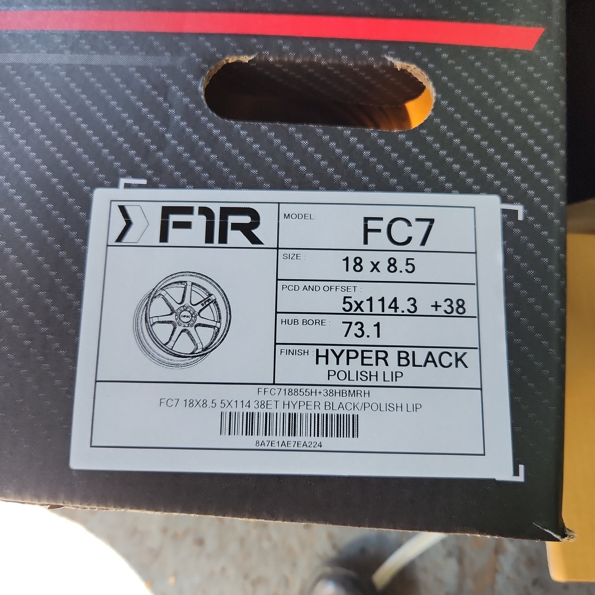 F1R FC7 18X8.5 5X114.3 HYPER BLACK - Gun Hill Tire House (WTW - WHOLESALE TIRES & WHEELS)