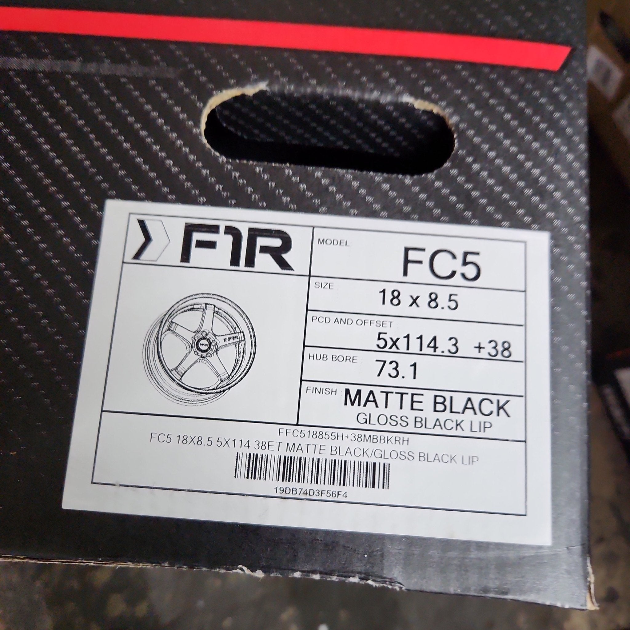 F1R FC5 18X8.5 5X114.3 MATTE BLACK - Gun Hill Tire House (WTW - WHOLESALE TIRES & WHEELS)