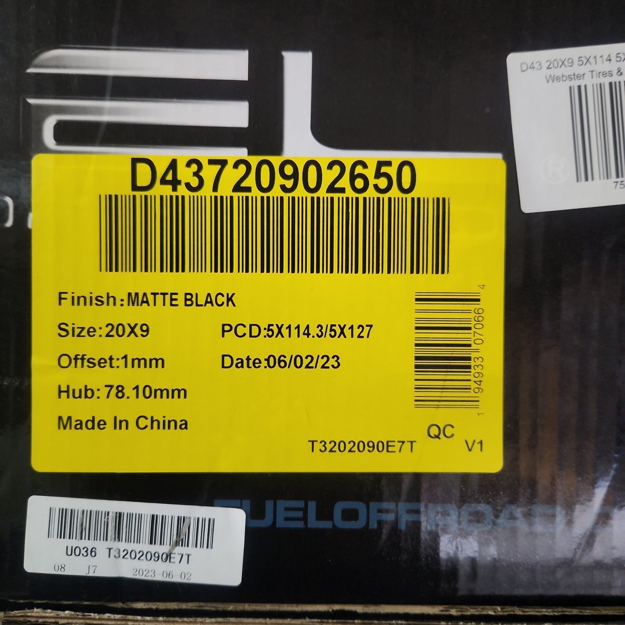 FUEL D43 20X9 5X114.3 5X127 MATTE BLACK - Gun Hill Tire House (WTW - WHOLESALE TIRES & WHEELS)