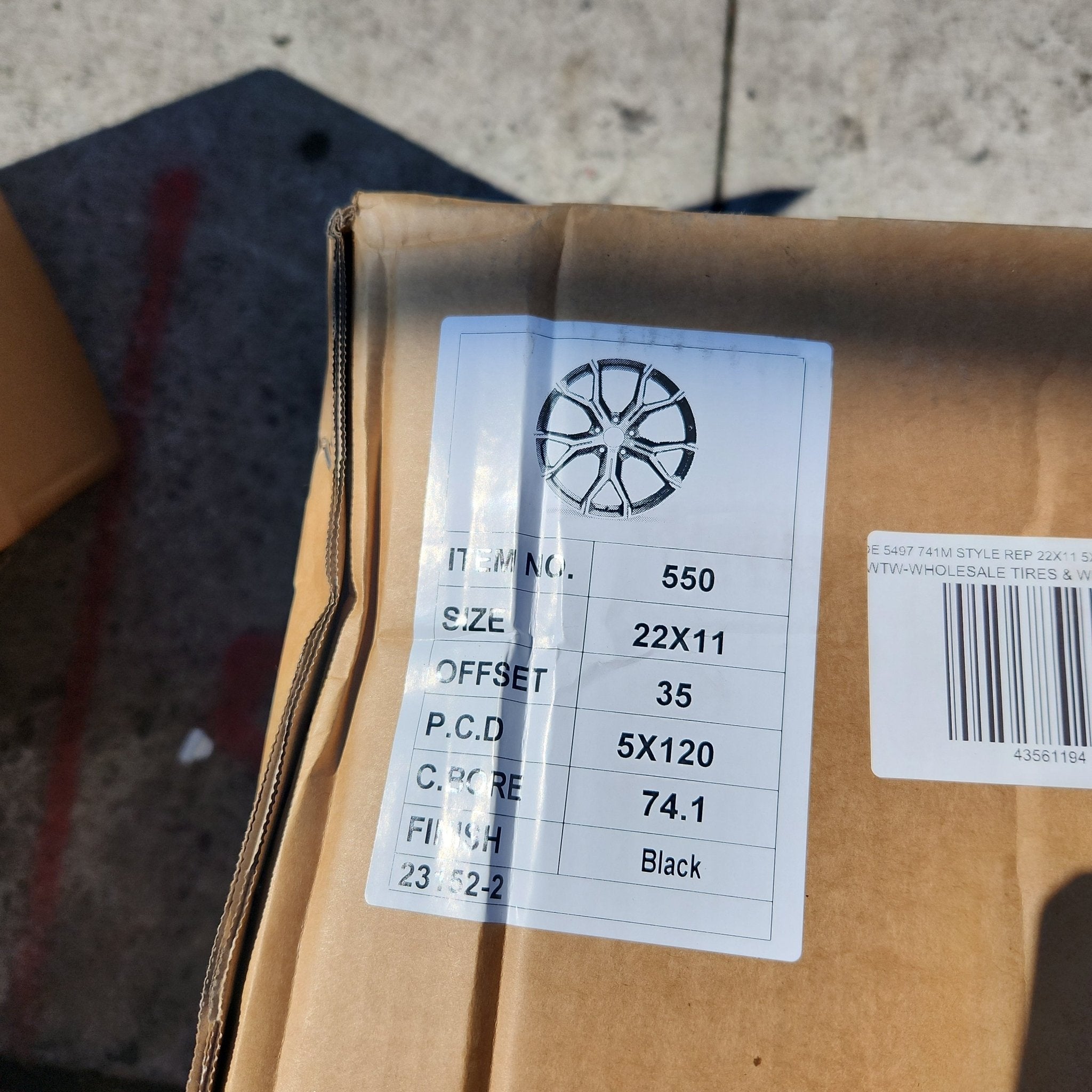 OE 5497 741M STYLE REP 22X11 5X120 PIANO BLACK - Gun Hill Tire House (WTW - WHOLESALE TIRES & WHEELS)