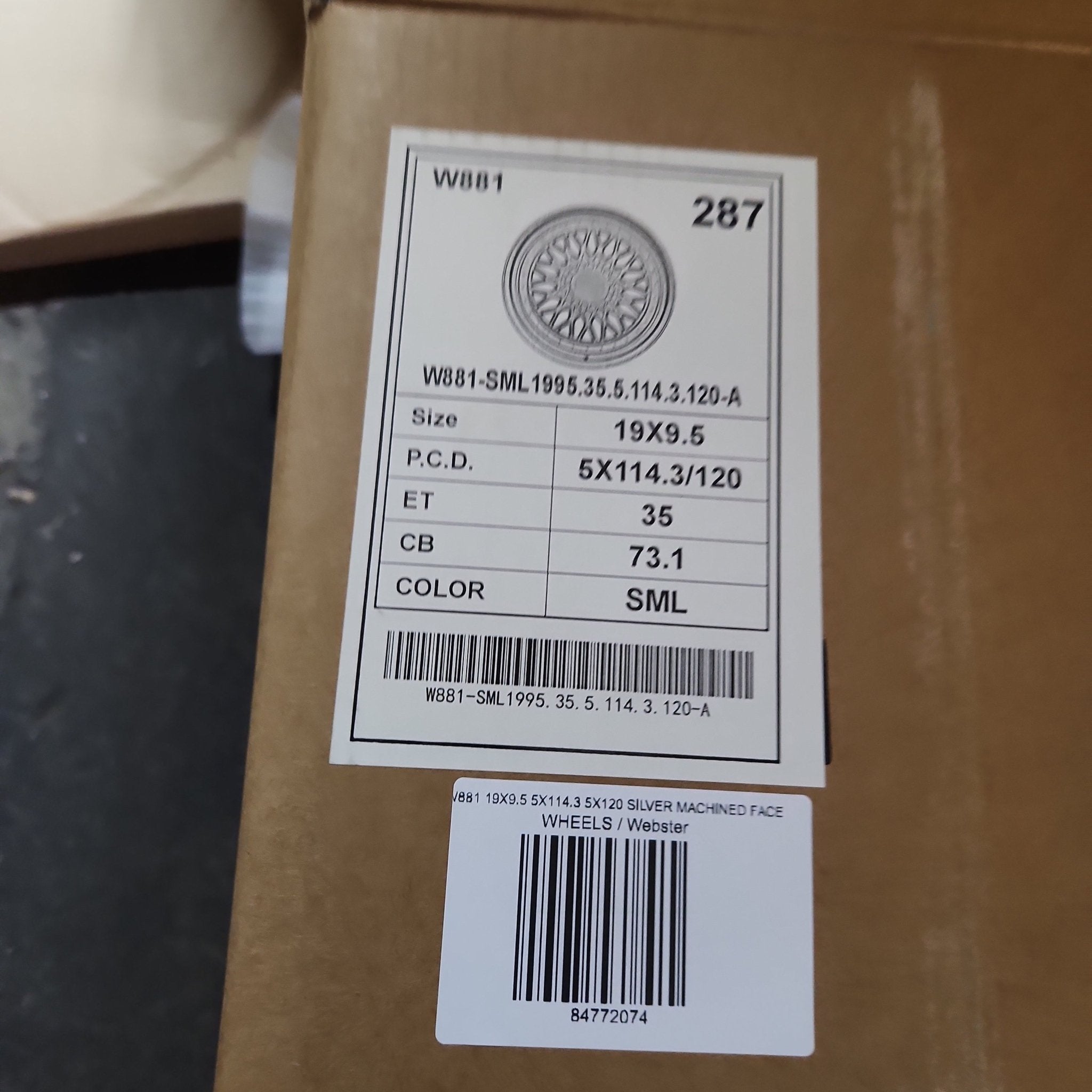 W881 WHEELS 19X9.5 5X114.3 5X120 SILVER MACHINED FACE - Gun Hill Tire House (WTW - WHOLESALE TIRES & WHEELS)