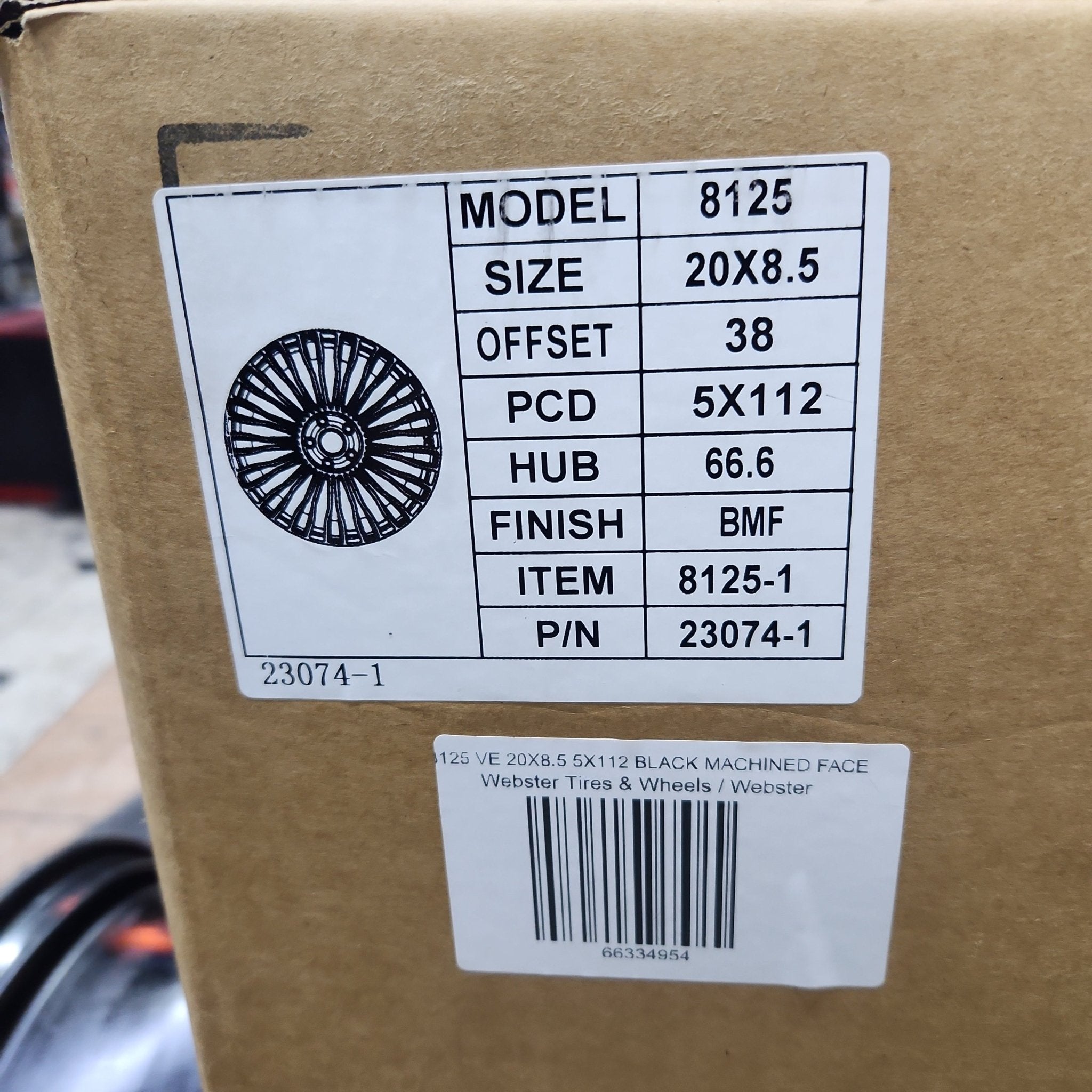 8125 VE 20X8.5 5X112 BLACK MACHINED FACE - Gun Hill Tire House (WTW - WHOLESALE TIRES & WHEELS)