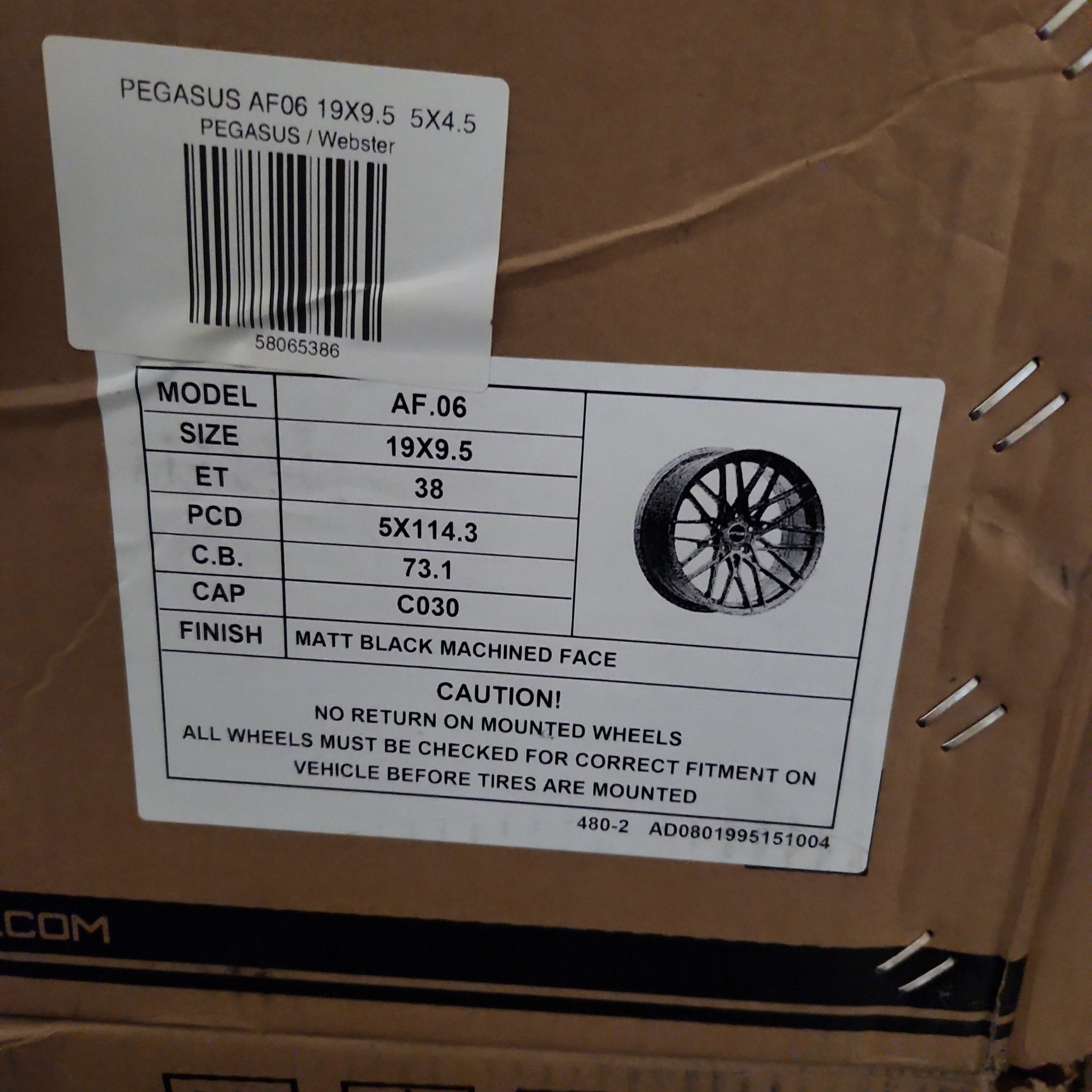 PEGASUS AF06 19X9.5 5X4.5 MATT BLACK MACHINE FACE - Gun Hill Tire House (WTW - WHOLESALE TIRES & WHEELS)