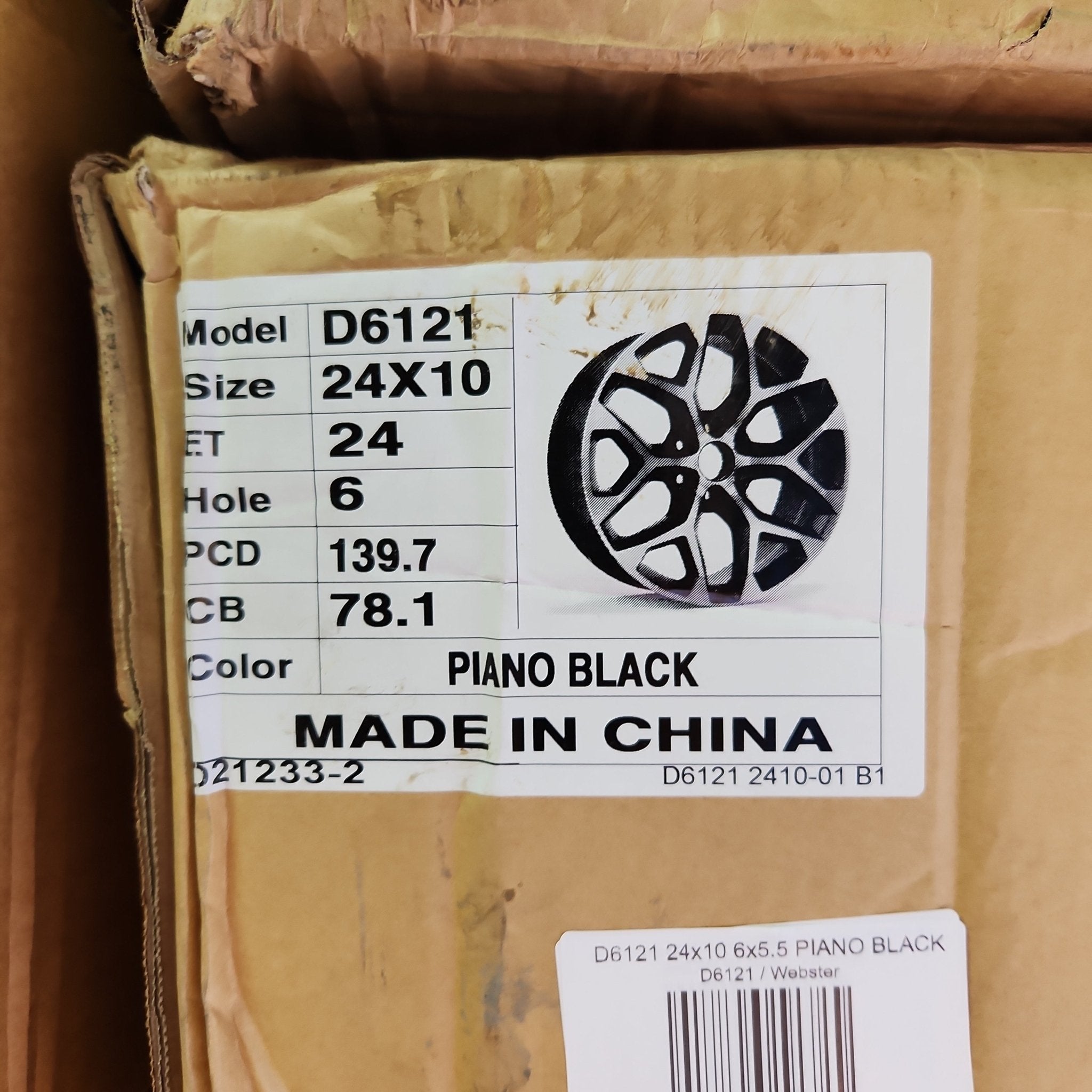 D6121 24x10 6x5.5 PIANO BLACK - Gun Hill Tire House (WTW - WHOLESALE TIRES & WHEELS)