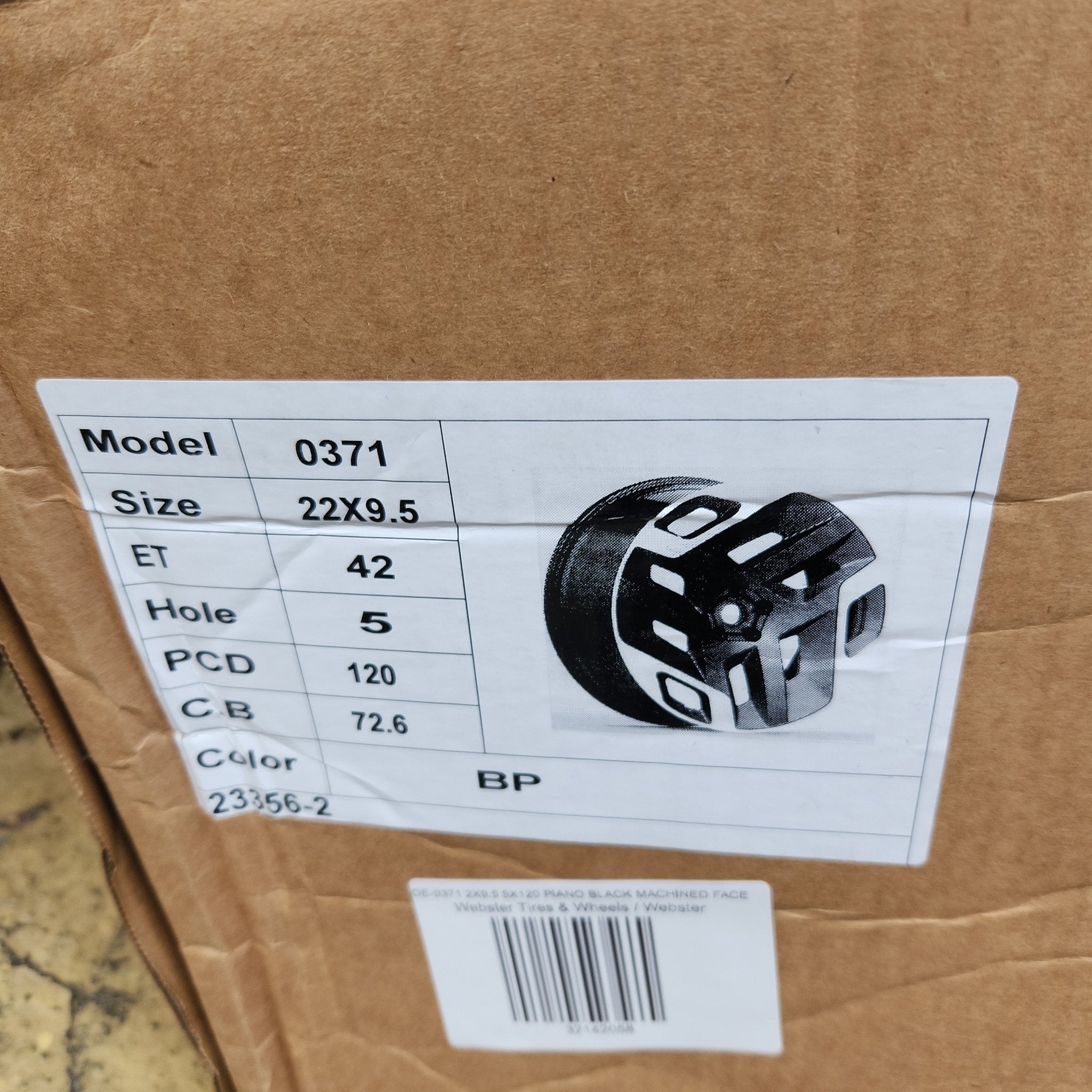 OE - 0371 22X9.5 5X120 PIANO BLACK MACHINED FACE - Gun Hill Tire House (WTW - WHOLESALE TIRES & WHEELS)