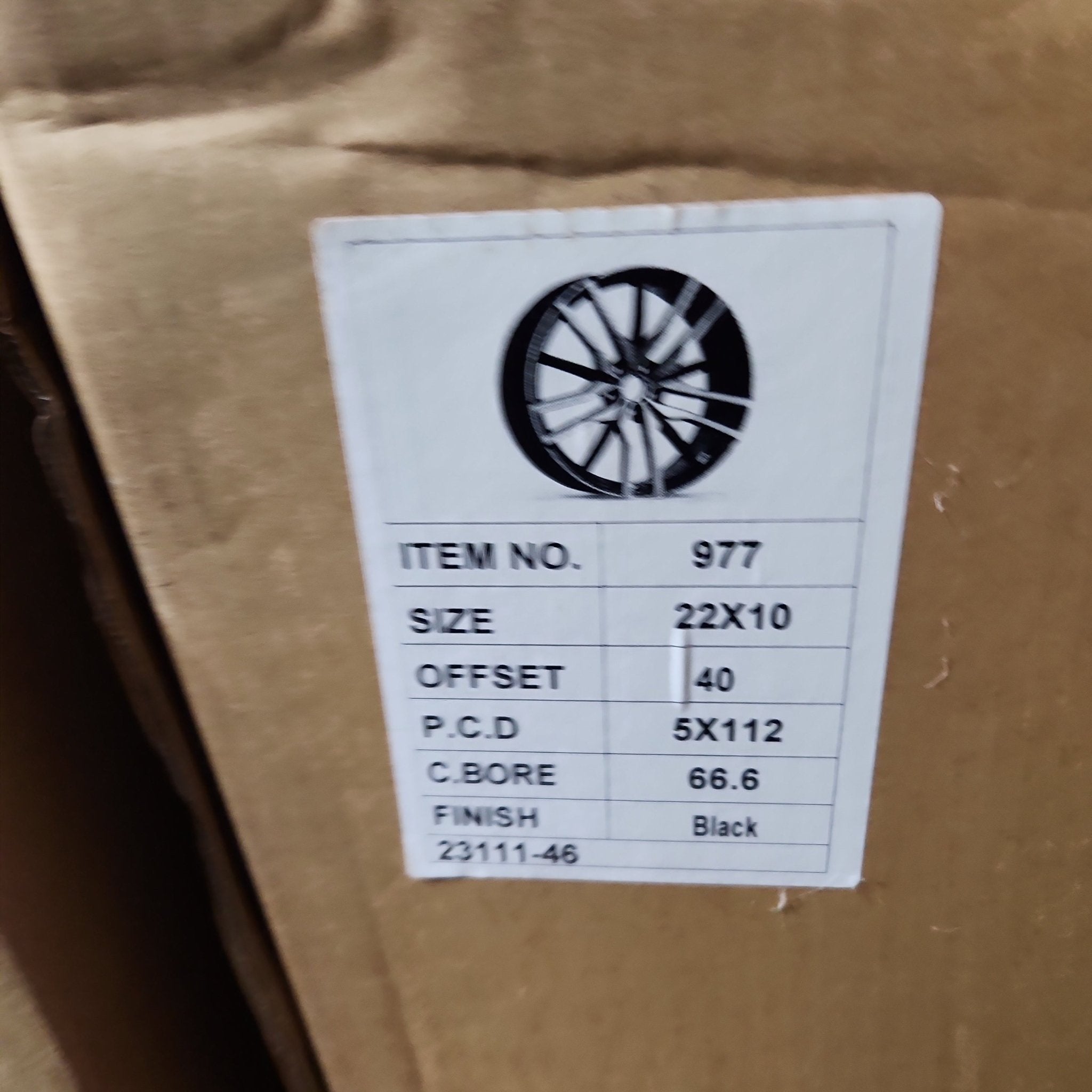 OE - 797 0212 42M 22X11 5X112 GLOSS BLACK - Gun Hill Tire House (WTW - WHOLESALE TIRES & WHEELS)