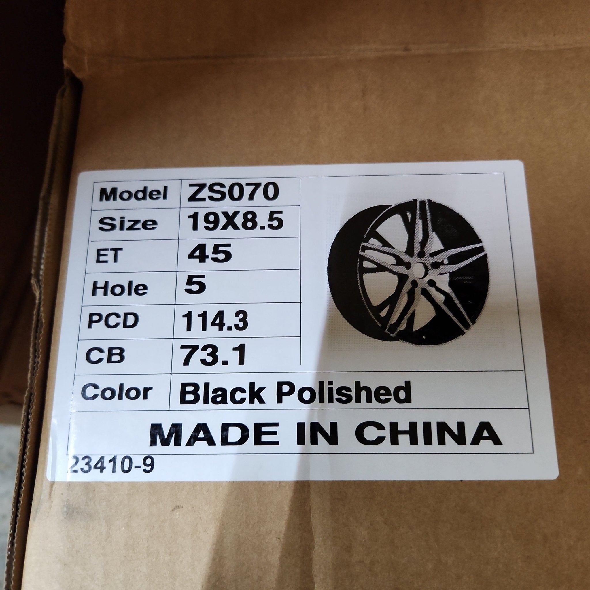 ZS070 ACCORD STAR SHAPE 19X8.5 5X114.3 BLACK MACHINE FACE - Gun Hill Tire House (WTW - WHOLESALE TIRES & WHEELS)